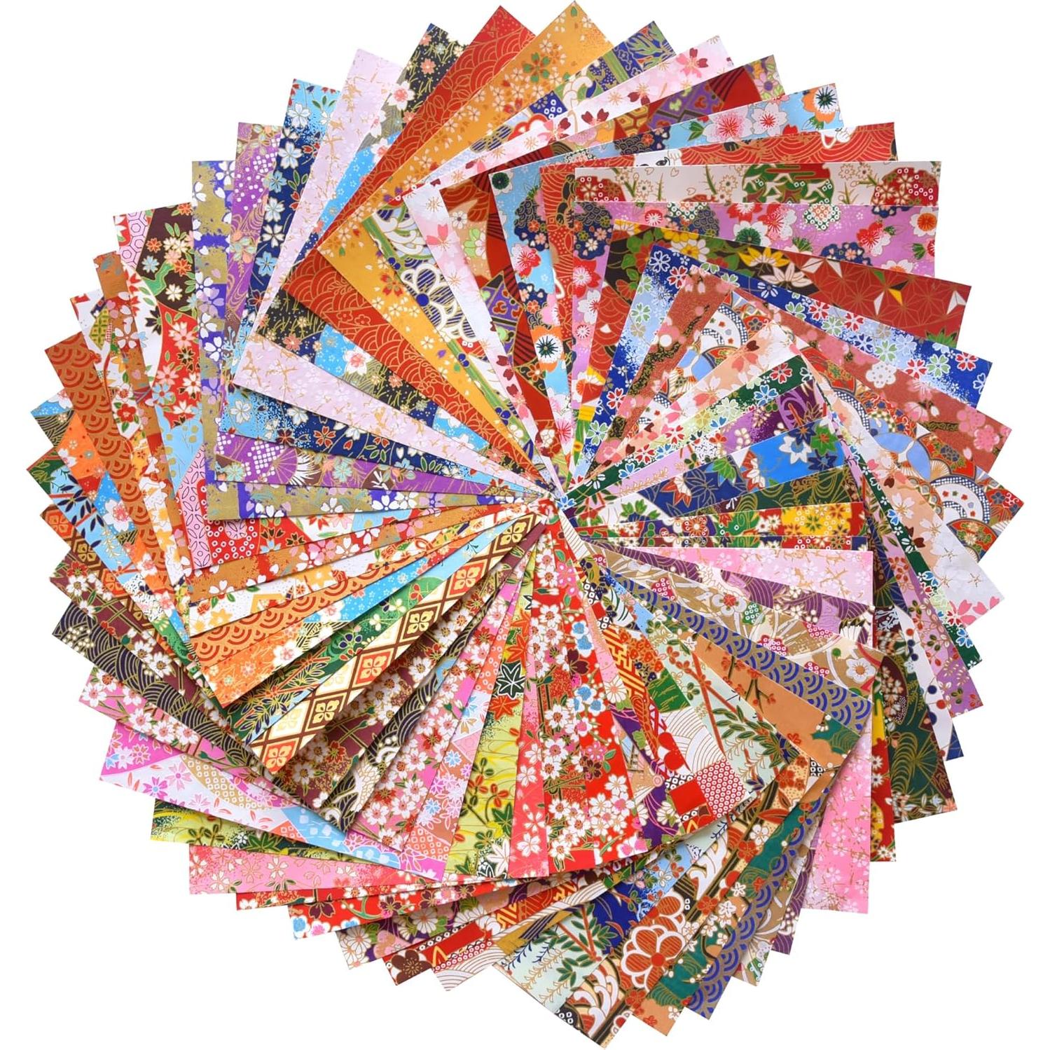 50 Papeles de Origami Washi Origamipolly 3x3" (7.61 cm) Patrones Japoneses