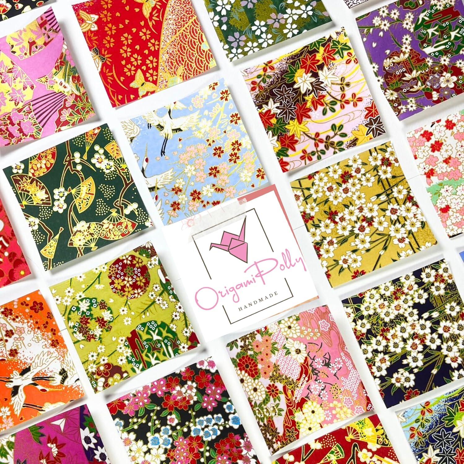 50 Papeles de Origami Washi Origamipolly 3x3" (7.61 cm) Patrones Japoneses