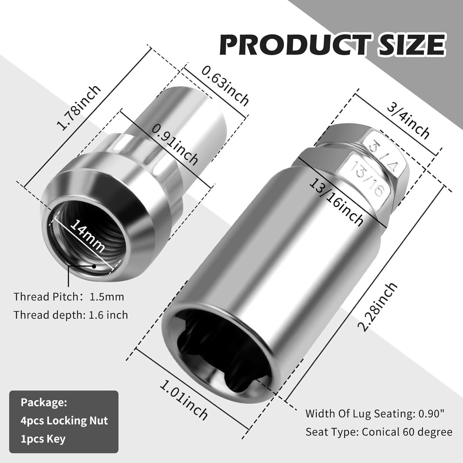 Tuercas de bloqueo de rueda Carleef M14x1.5 para coches