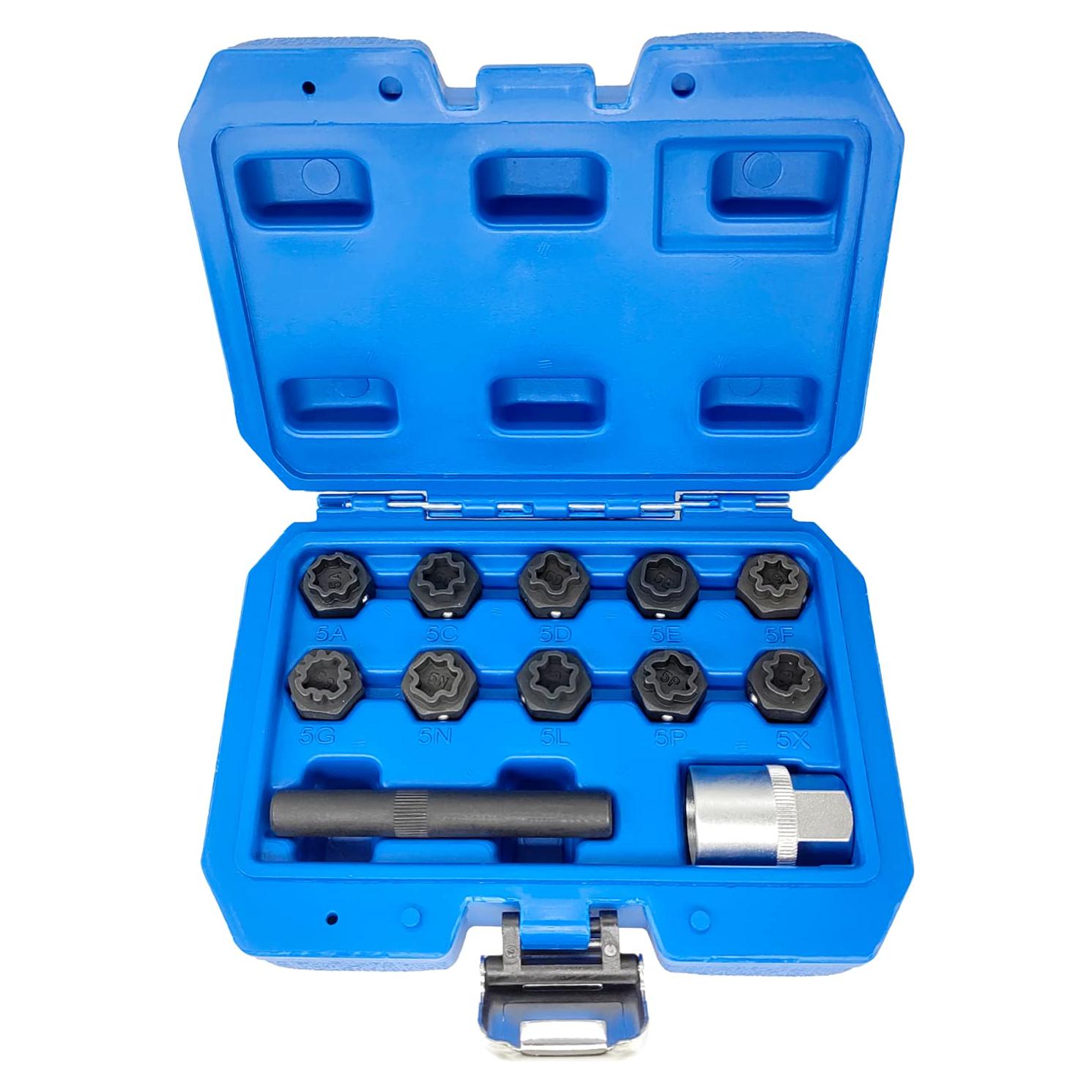 Kit de Llave de Tuerca de Bloqueo de Rueda 12PCS JEUCLEL