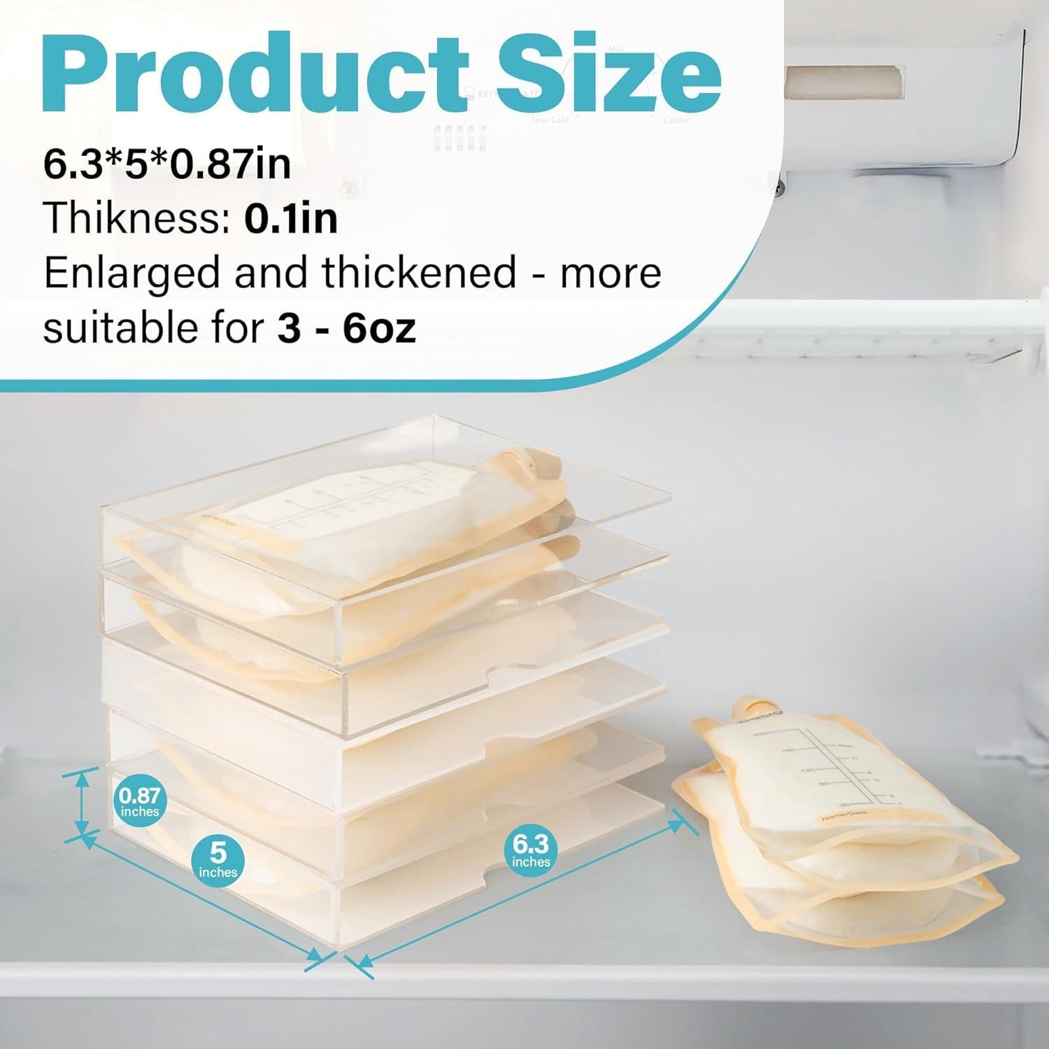 4 Piezas Congelador Plano para Almacenamiento de Leche Materna