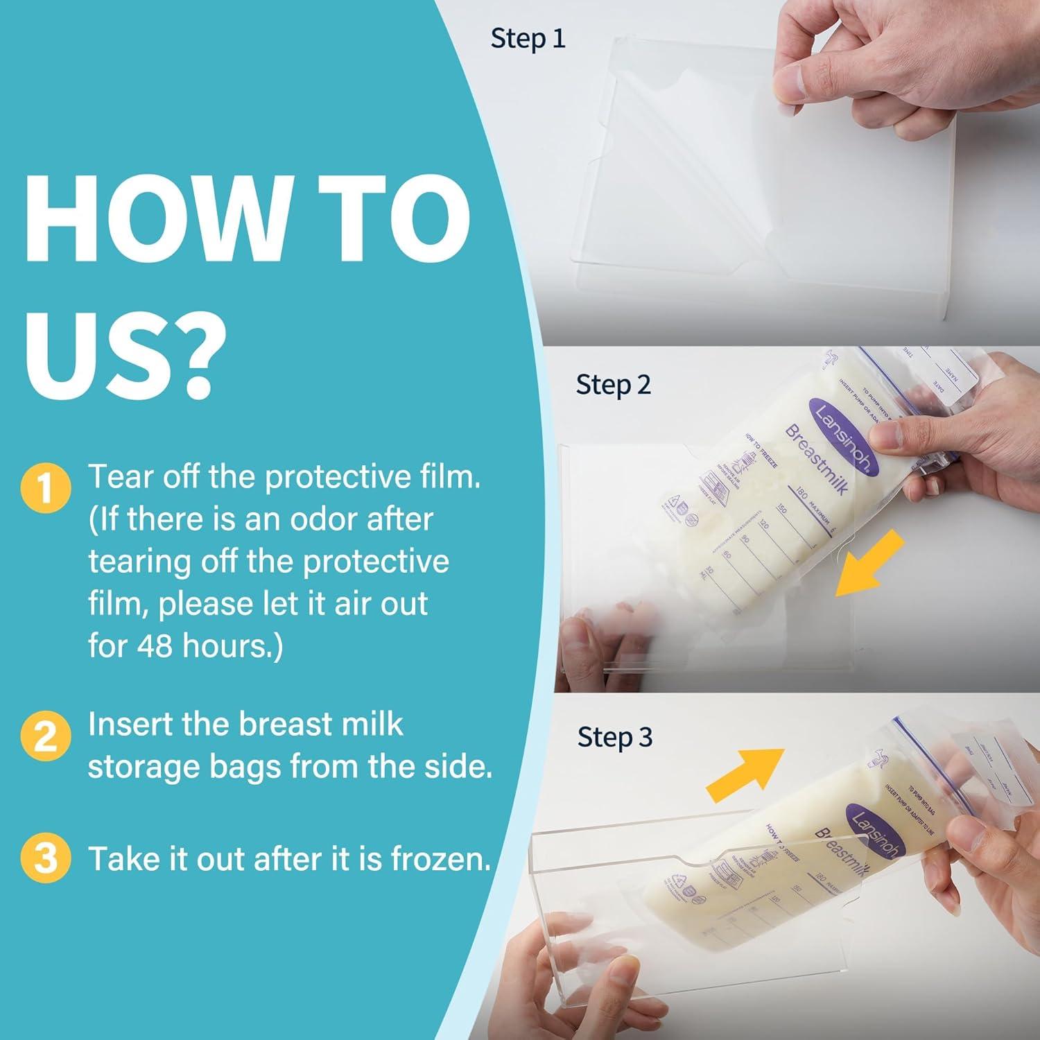 4 Piezas Congelador Plano para Almacenamiento de Leche Materna