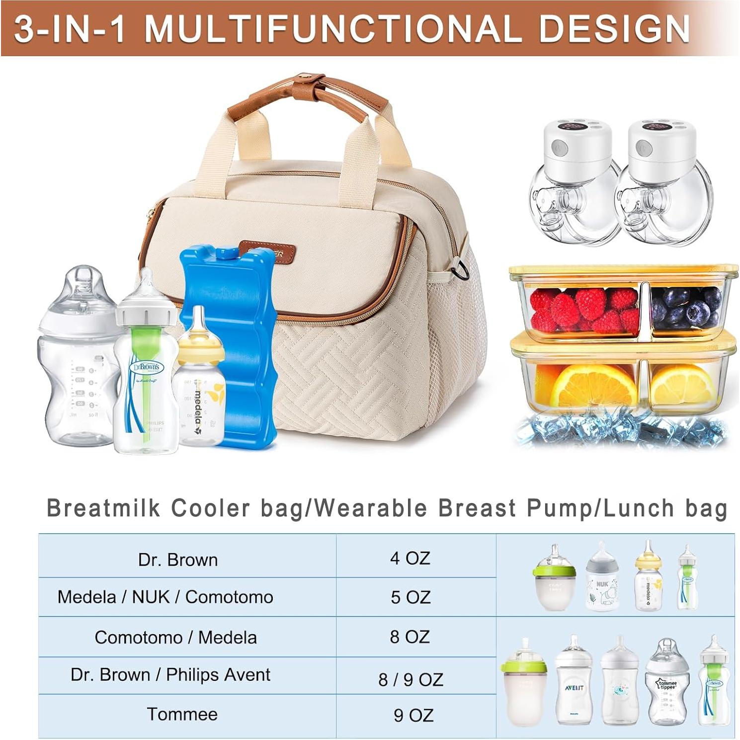 Bolsa de Enfriamiento de Leche Materna BABEYER 8.6L Crema