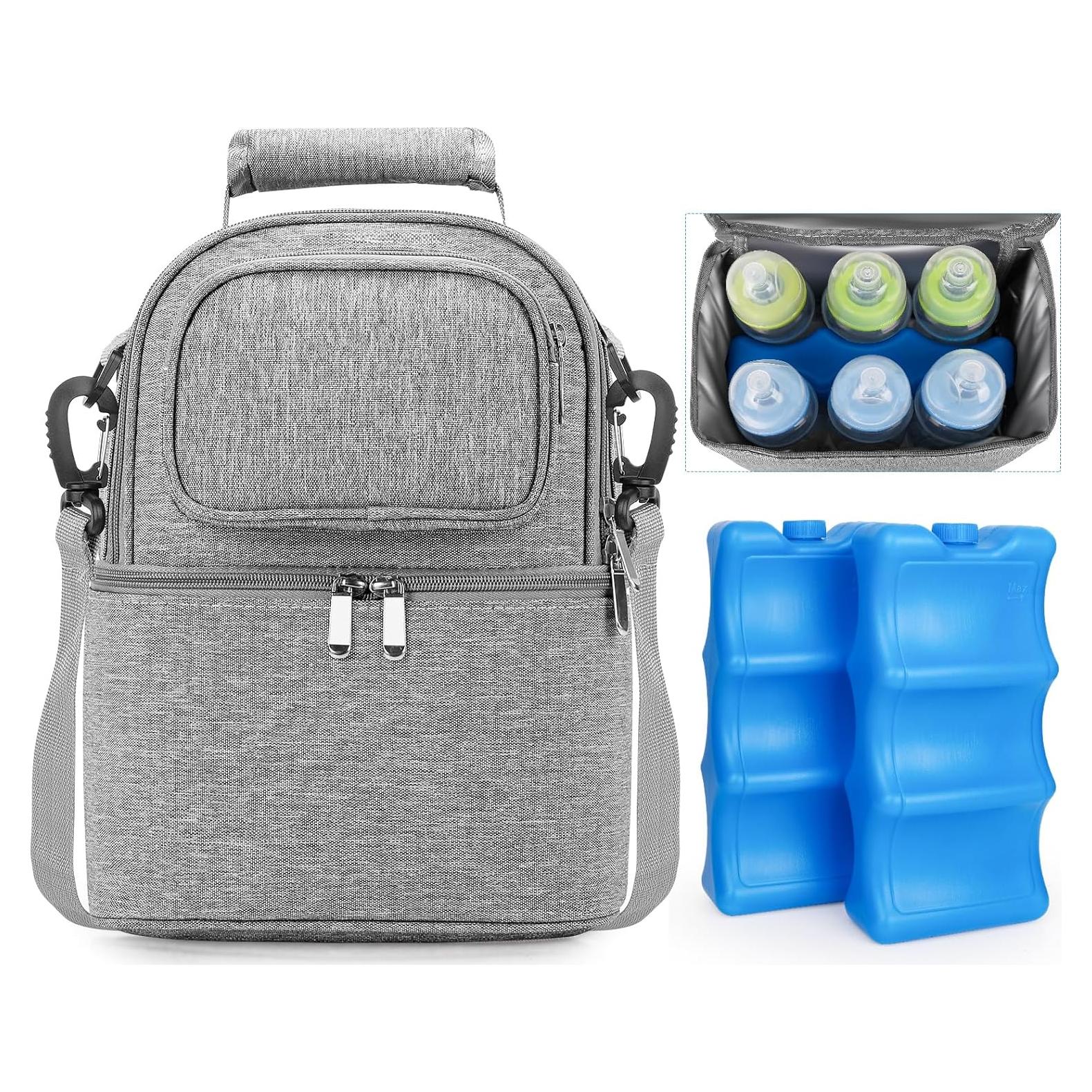 Bolsa de Enfriamiento de Leche Materna Sanchamy Gris Doble Capa