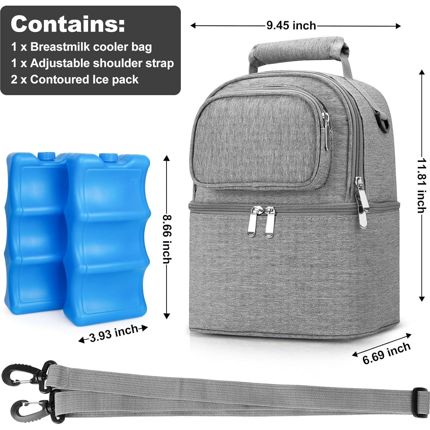 Bolsa de Enfriamiento de Leche Materna Sanchamy Gris Doble Capa