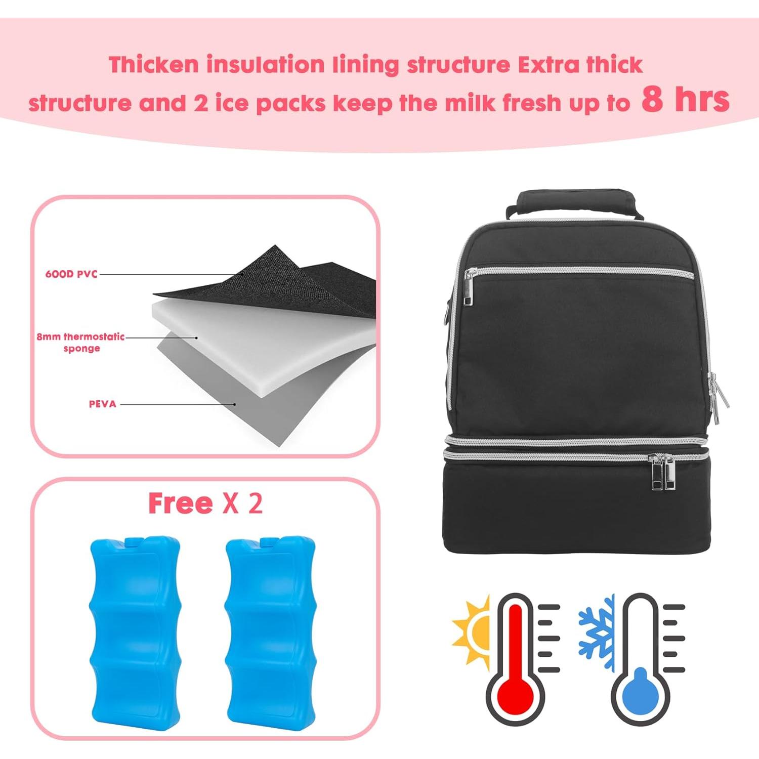 Bolsa Enfriadora de Leche Materna Wanyshapy Negra 0.76kg