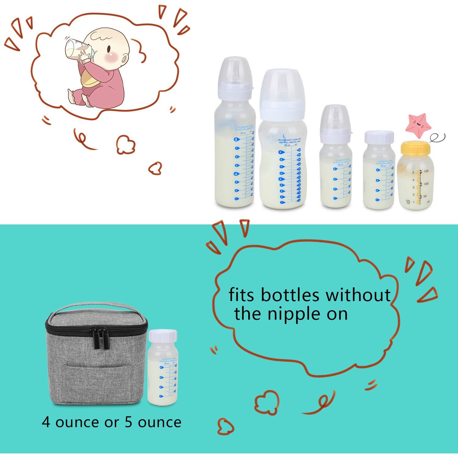 Bolsa Enfriadora de Leche Materna Luxja Gris - Capacidad 4 Botellas 120-150 ml