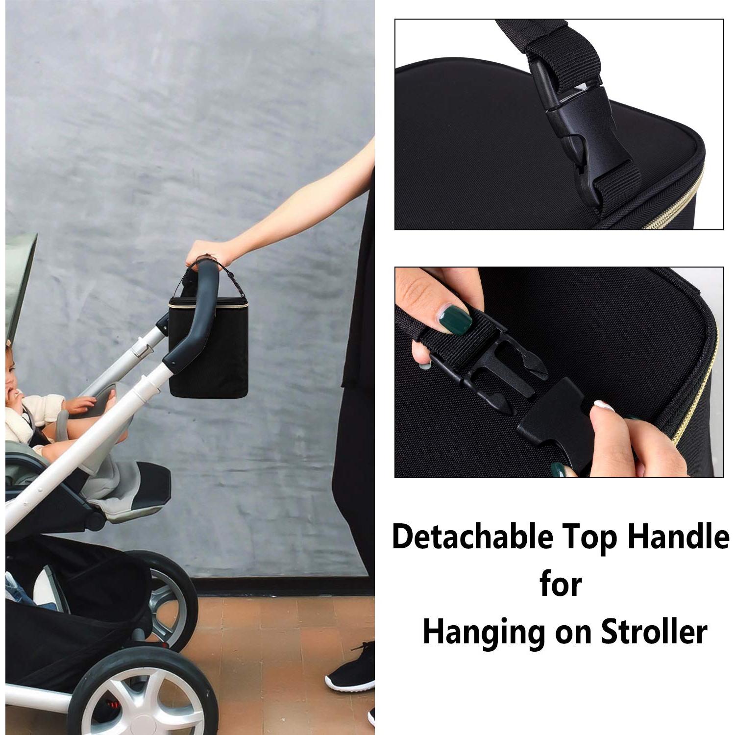 Bolsa Enfriadora de Leche Materna Teamoy Negra para 4 Biberones