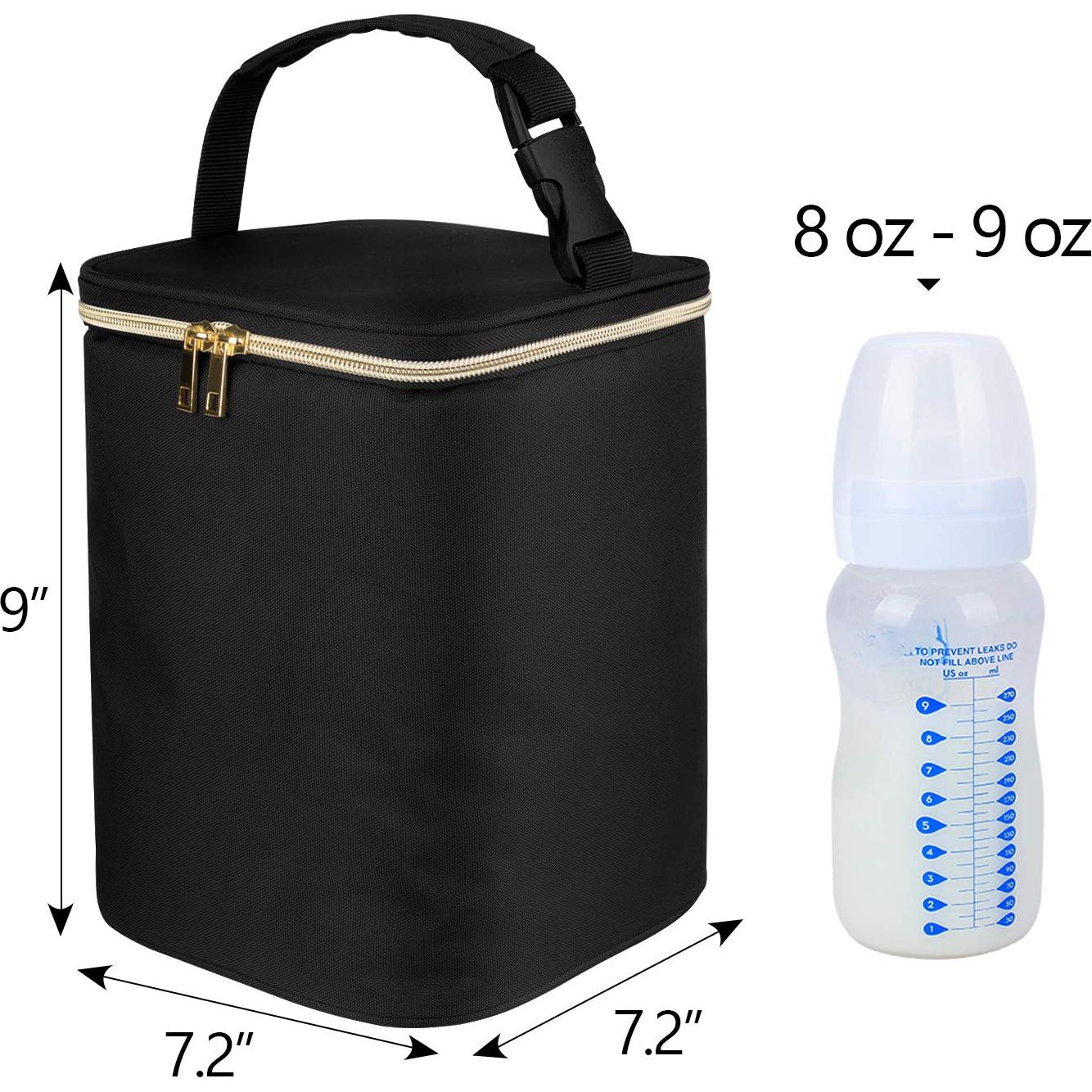 Bolsa Enfriadora de Leche Materna Teamoy Negra para 4 Biberones