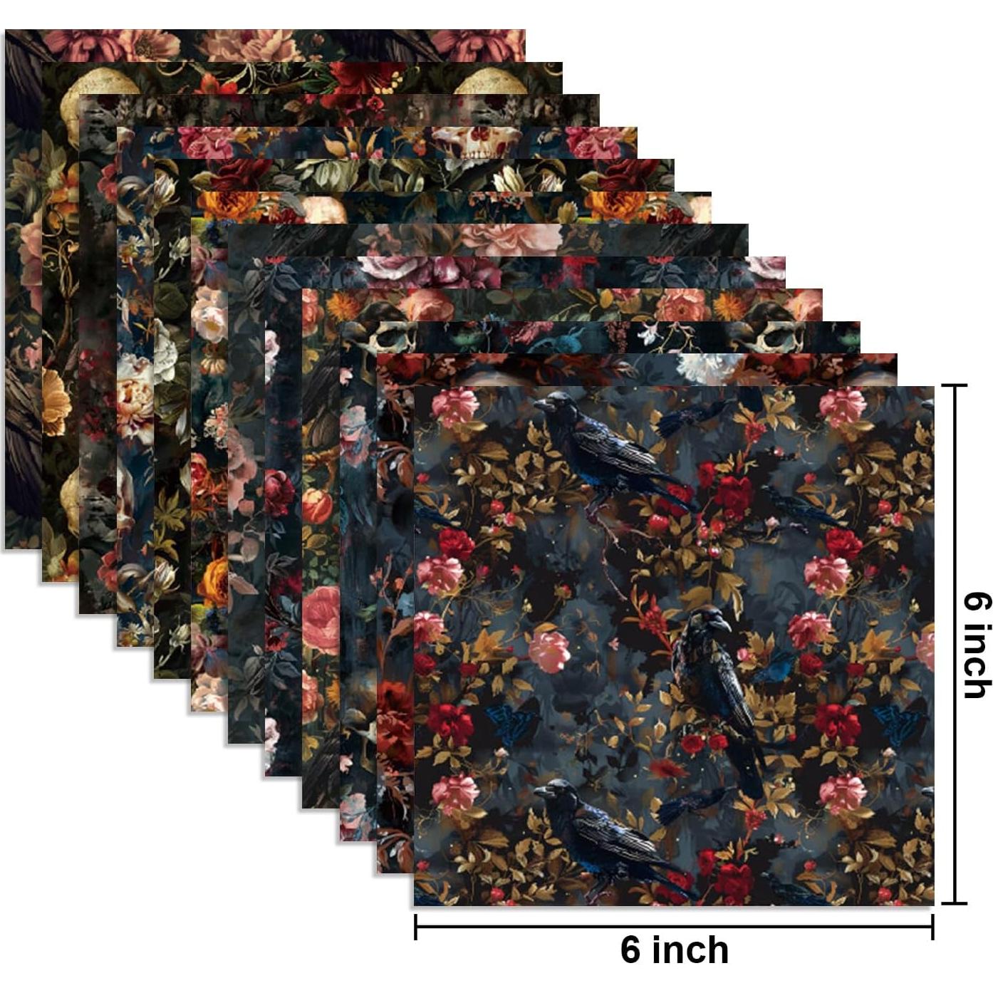 Juego de Papel de Patrón de Halloween Sorkwo 24 Hojas 15.24 cm