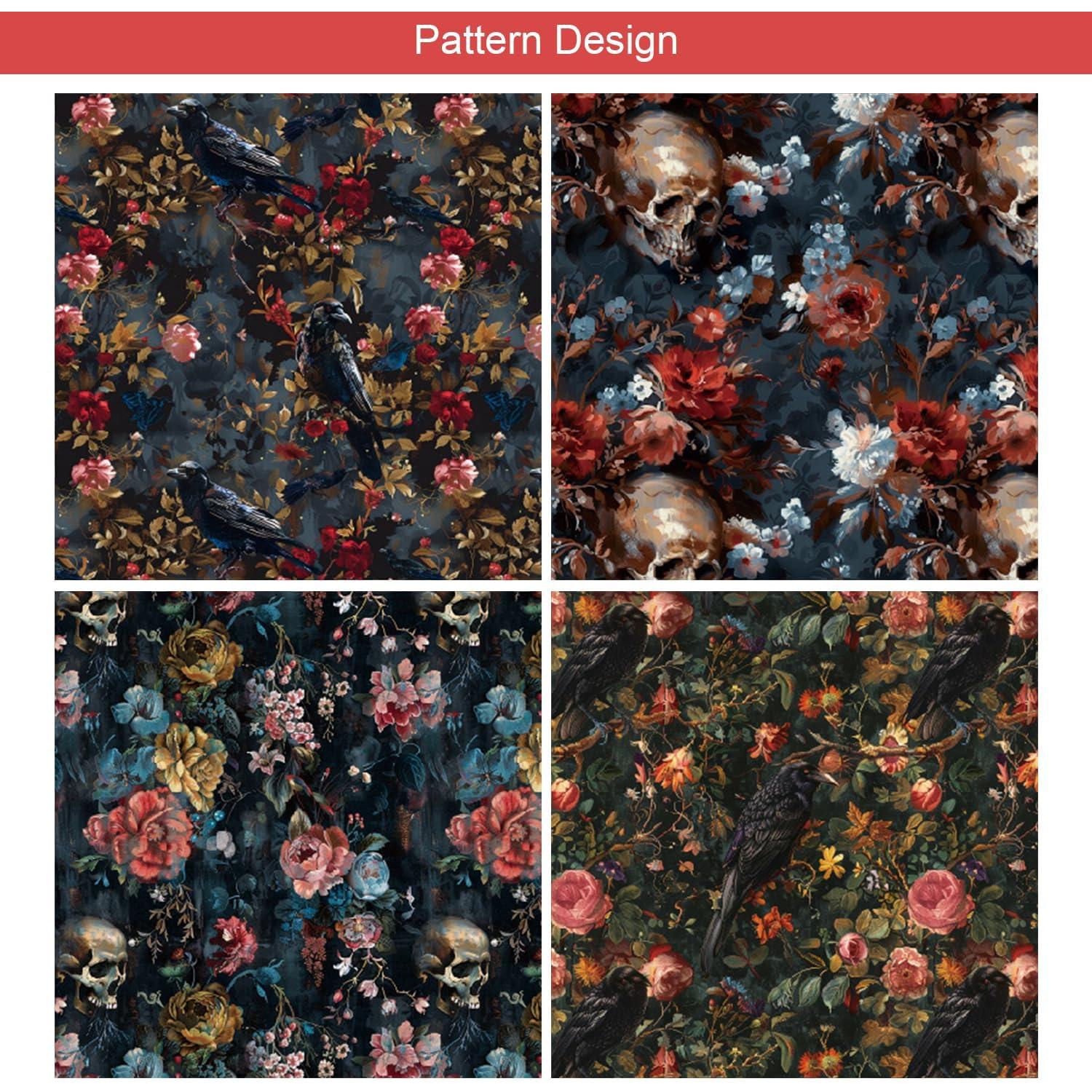 Juego de Papel de Patrón de Halloween Sorkwo 24 Hojas 15.24 cm