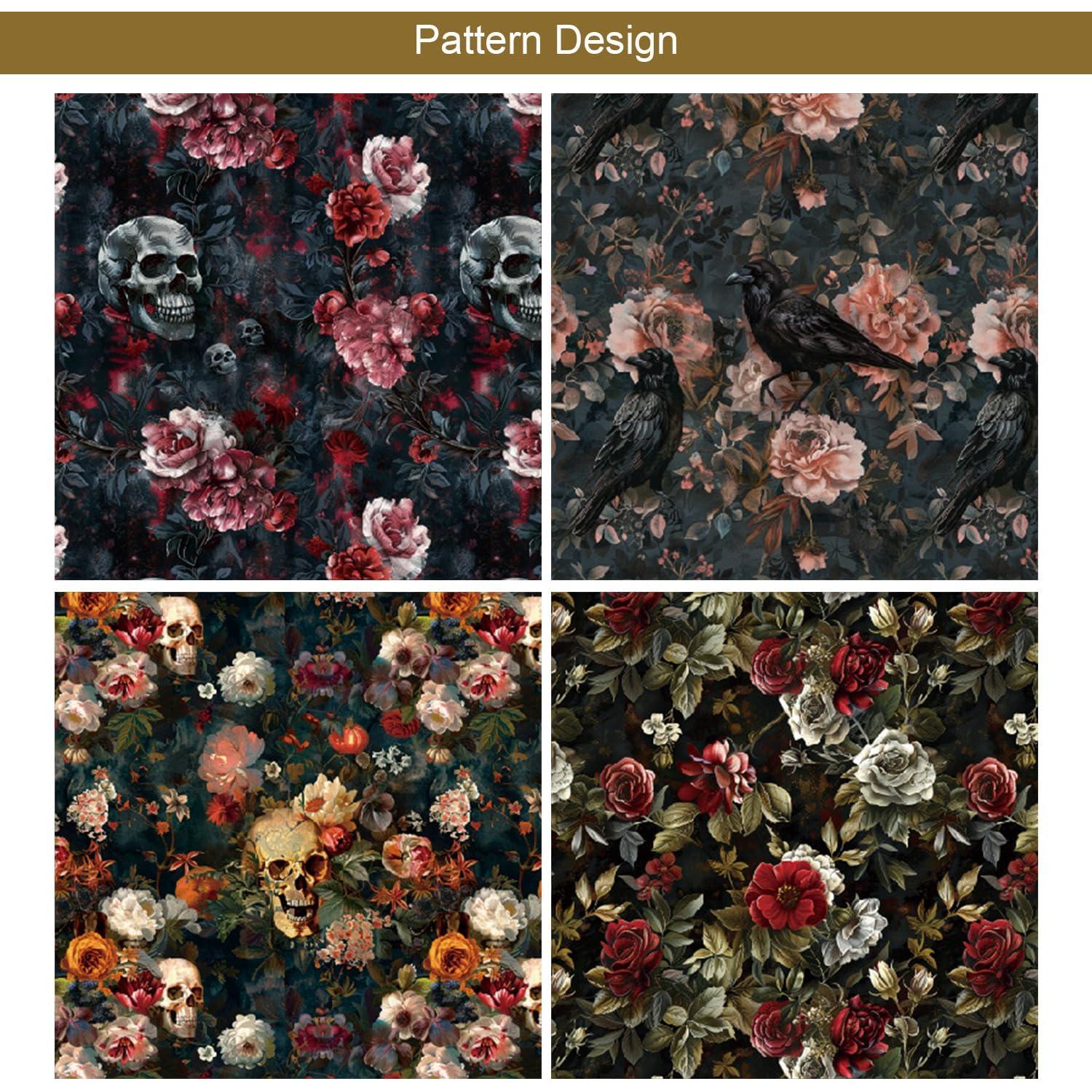 Juego de Papel de Patrón de Halloween Sorkwo 24 Hojas 15.24 cm