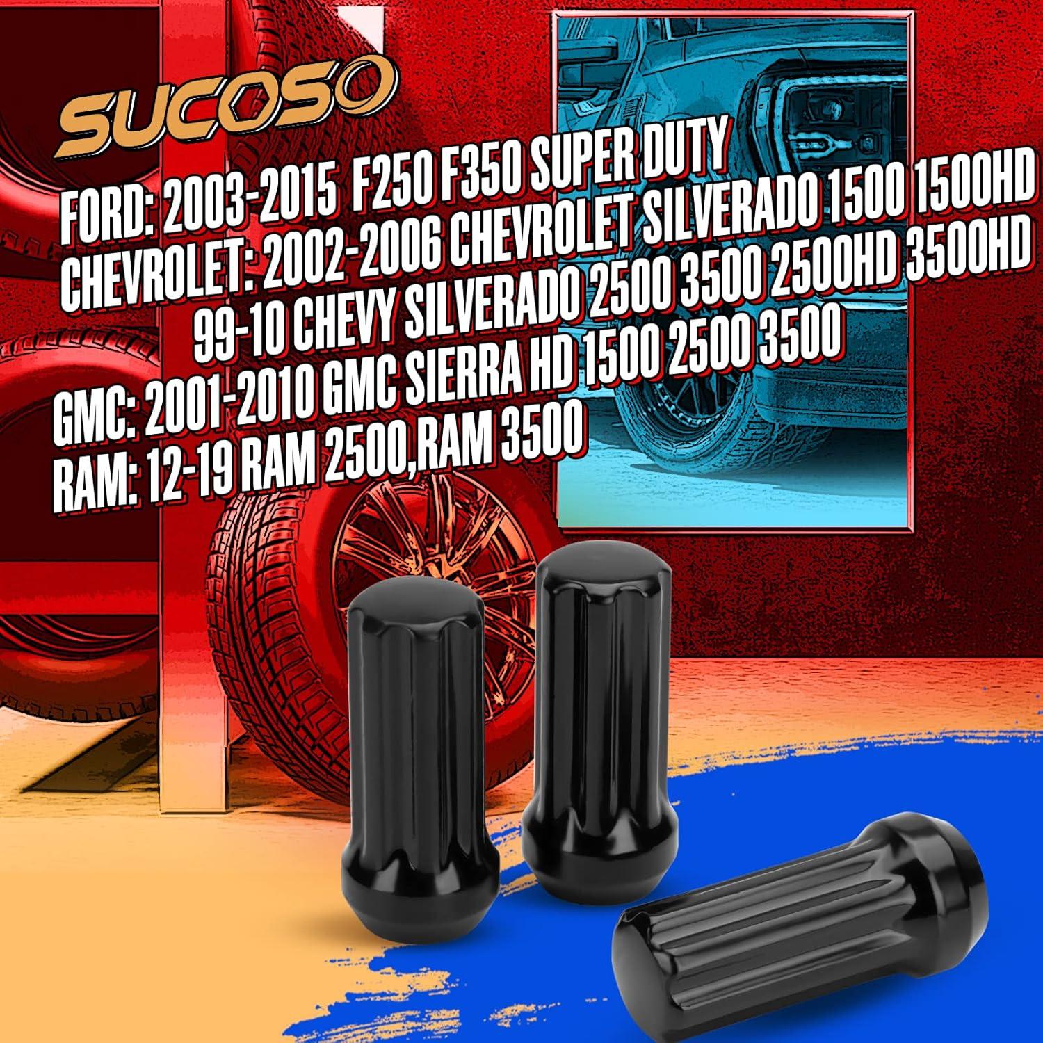 Tuercas de Rueda M14x1.5 SUCOSO 32pcs Negro 50mm Cónicas