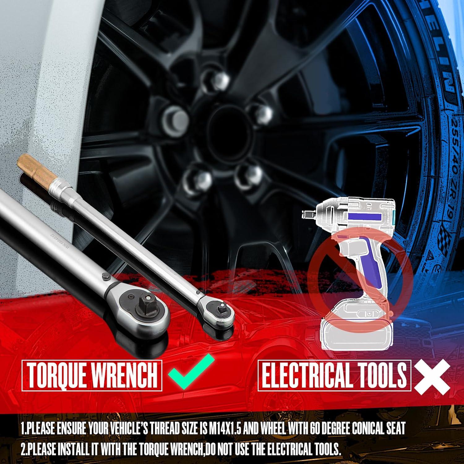 Tuercas de Rueda M14x1.5 SUCOSO 32pcs Negro 50mm Cónicas