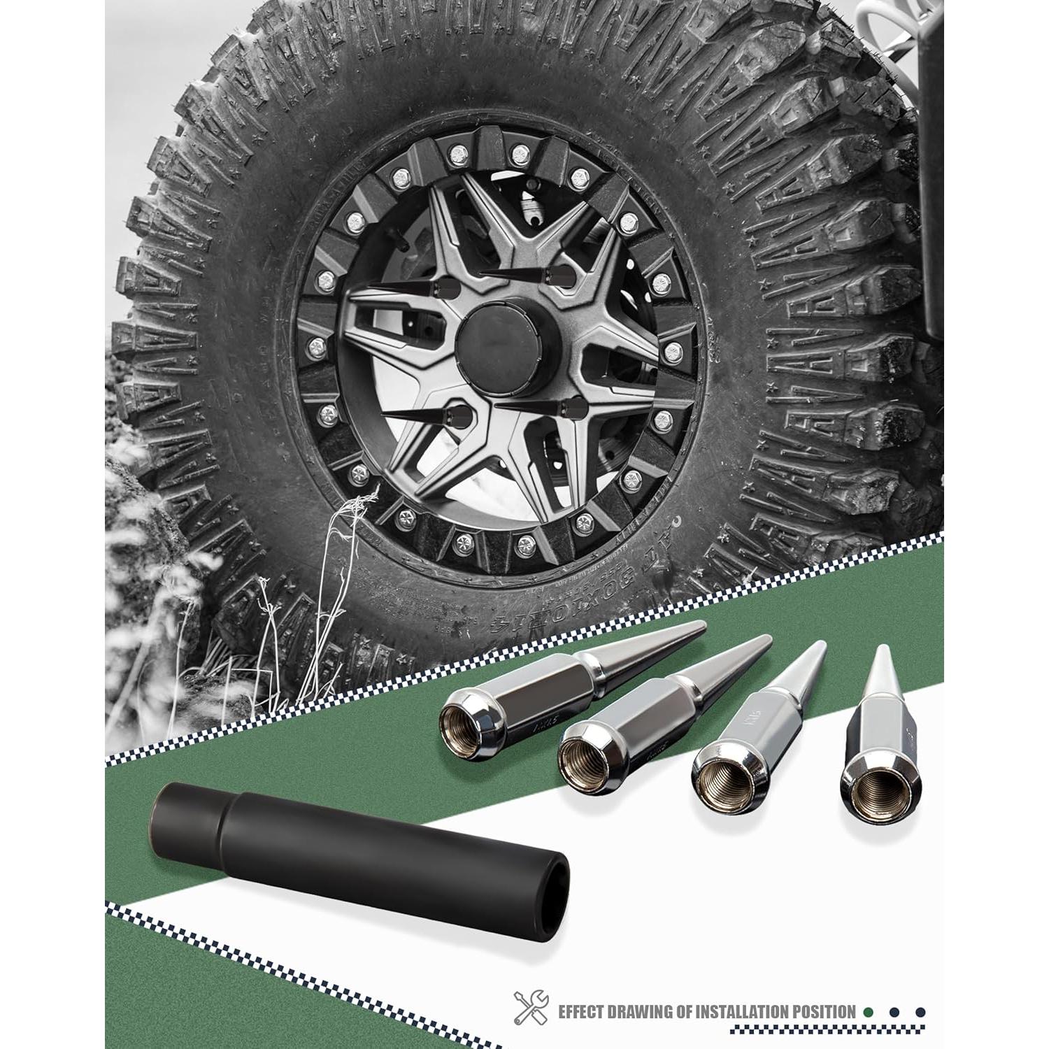 Tuercas de Pico M14x1.5 Cromo Glorider 24pcs 112mm