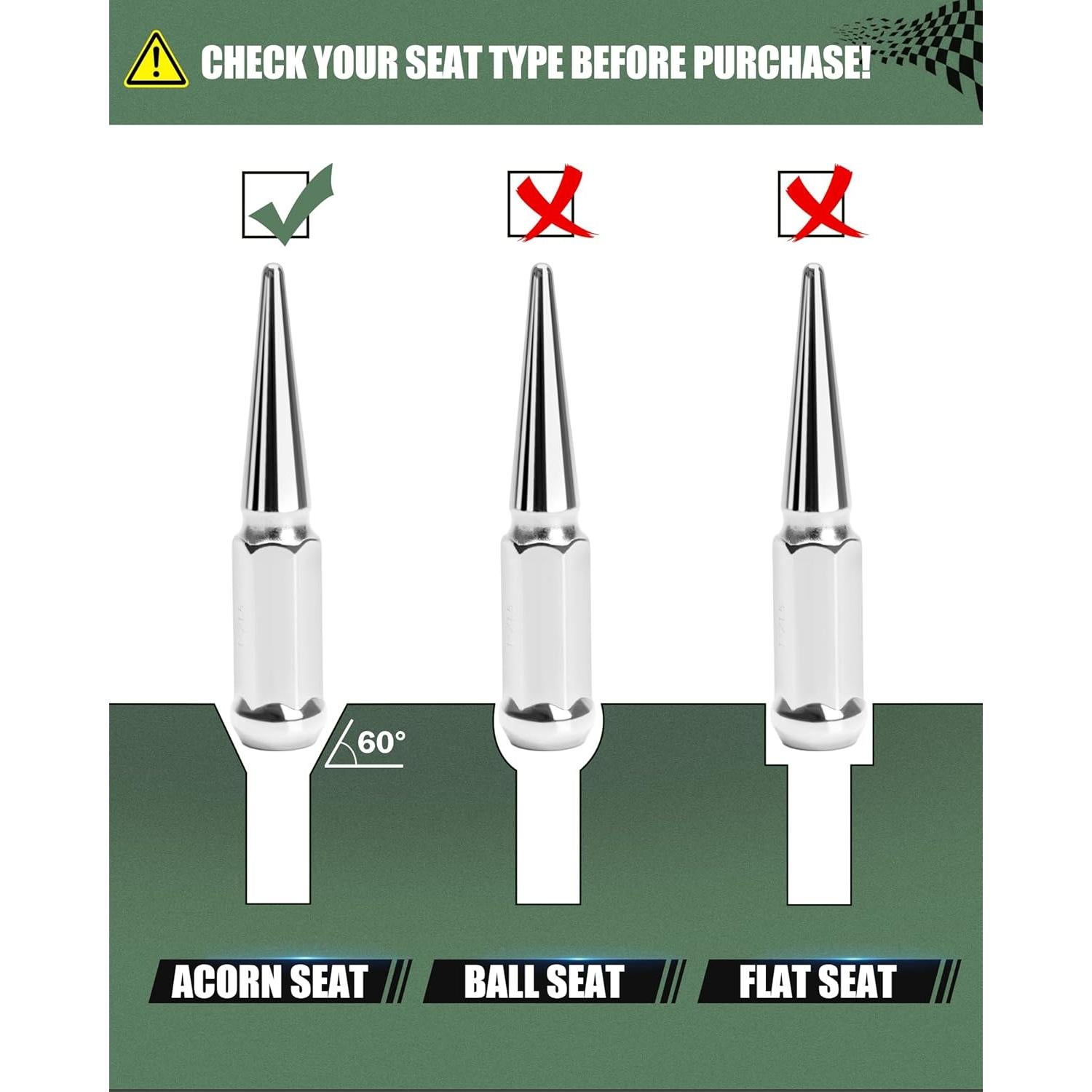 Tuercas de Pico M14x1.5 Cromo Glorider 24pcs 112mm