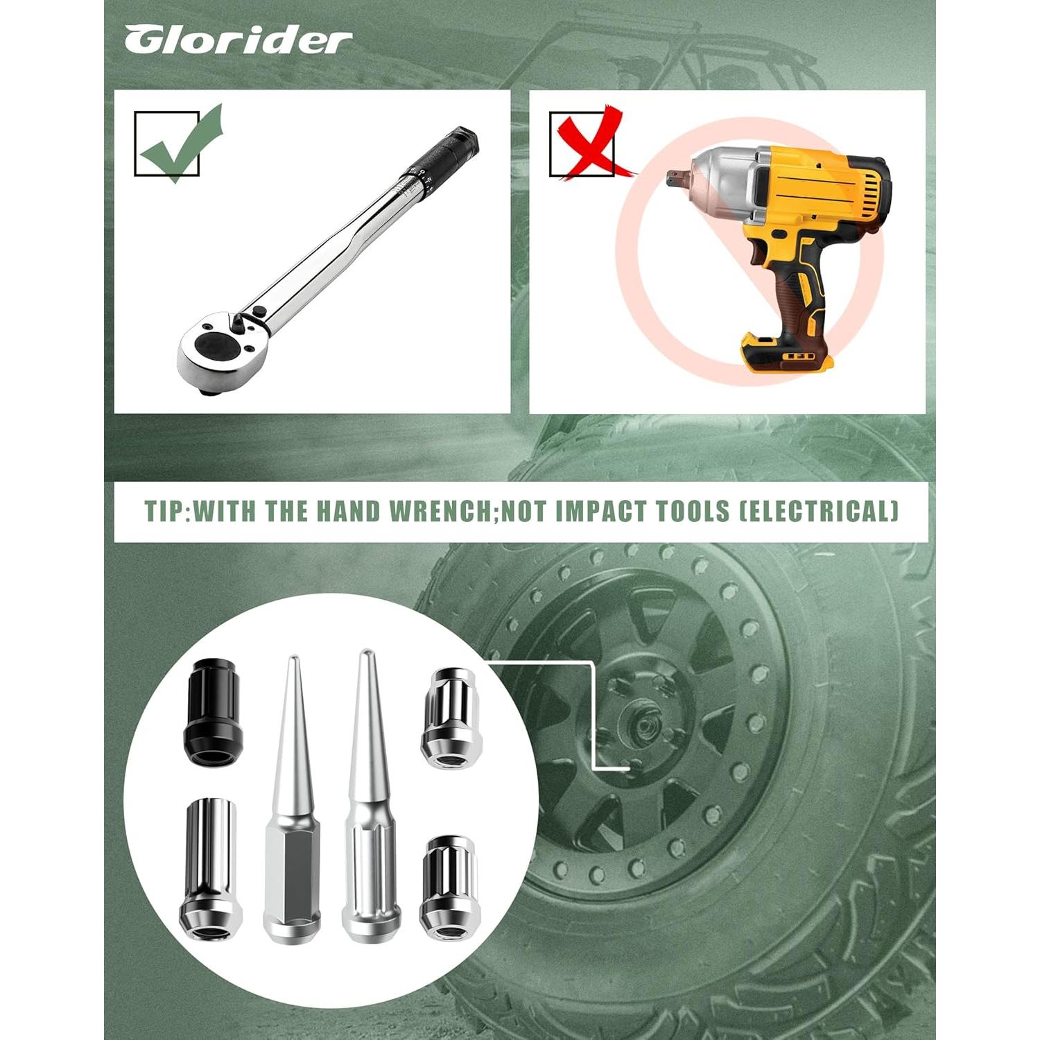 Tuercas de Pico M14x1.5 Cromo Glorider 24pcs 112mm