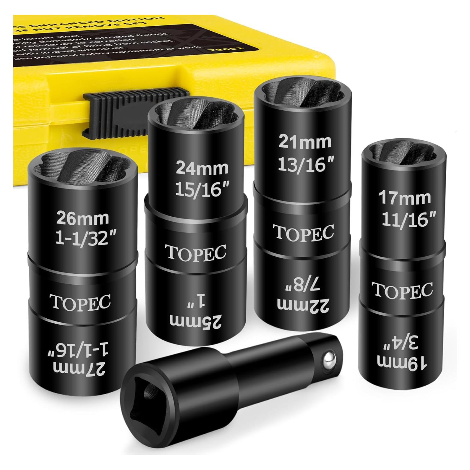 Kit de Eliminación de Tuercas Topec Flip 5 Piezas 17-27mm