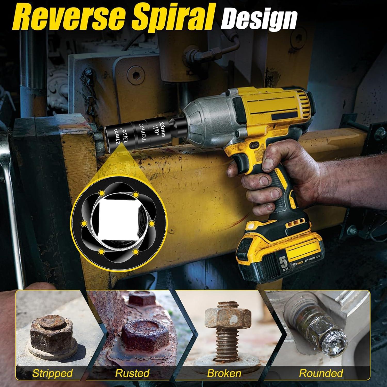 Kit de Eliminación de Tuercas Topec Flip 5 Piezas 17-27mm