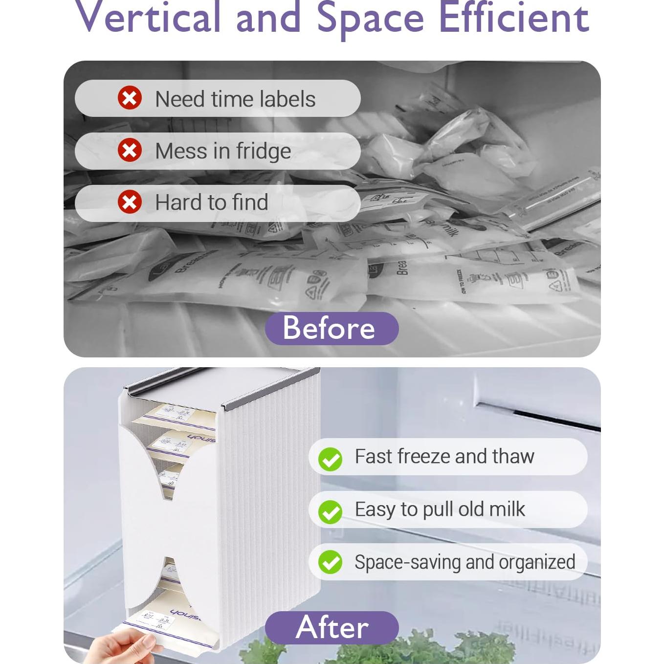 Organizador Torre para Almacenamiento de Leche Materna - Blanco
