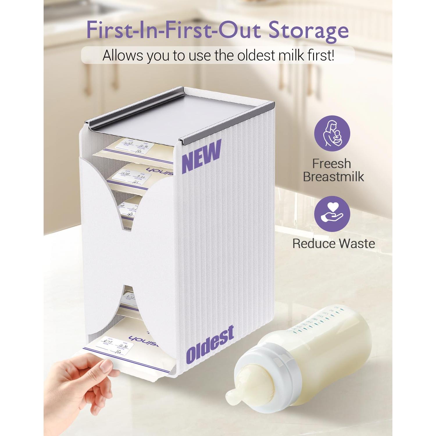 Organizador Torre para Almacenamiento de Leche Materna - Blanco