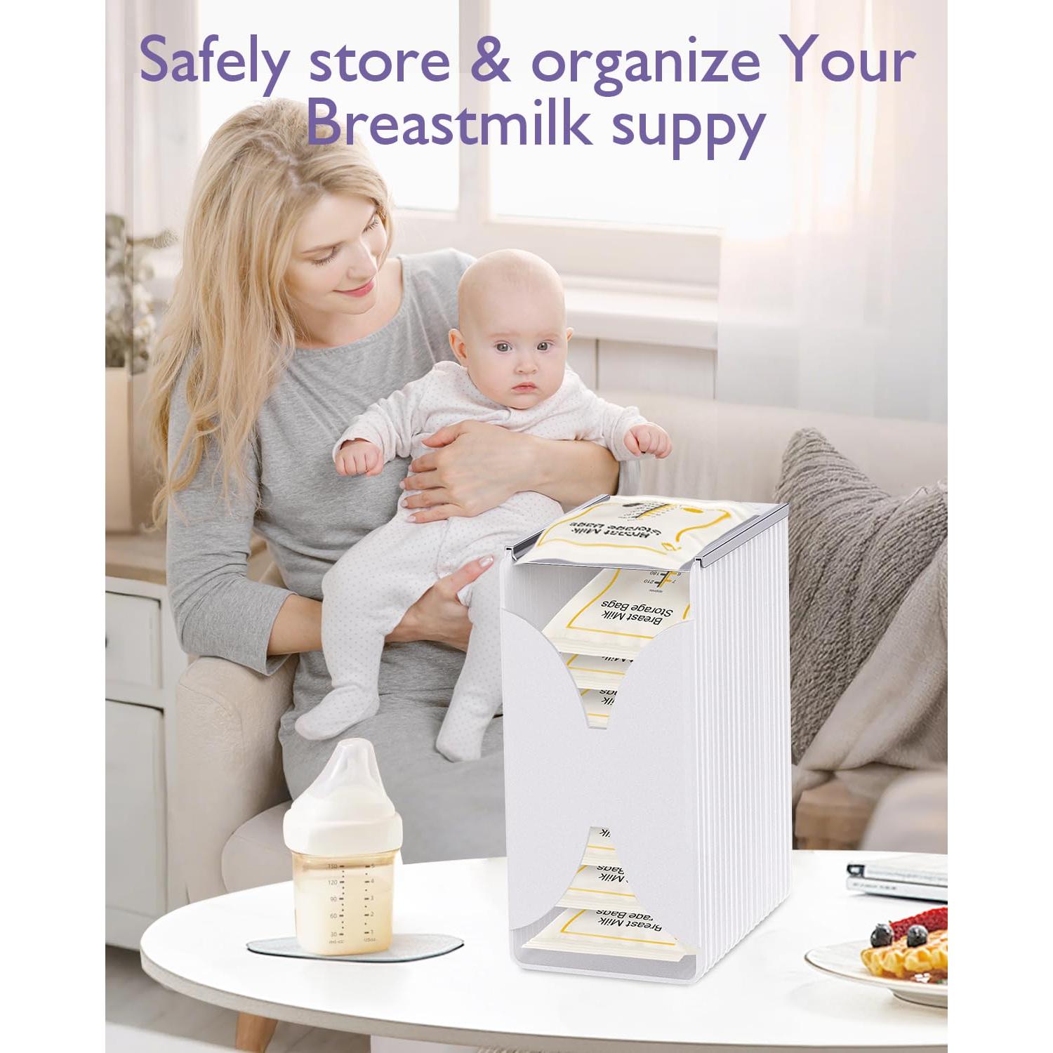 Organizador Torre para Almacenamiento de Leche Materna - Blanco