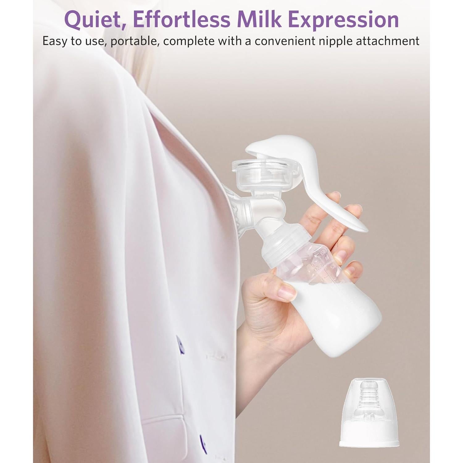 Kit de Lactancia Esenciales NAISMUMMY - Extractor Manual, Protectores, 30 Bolsas