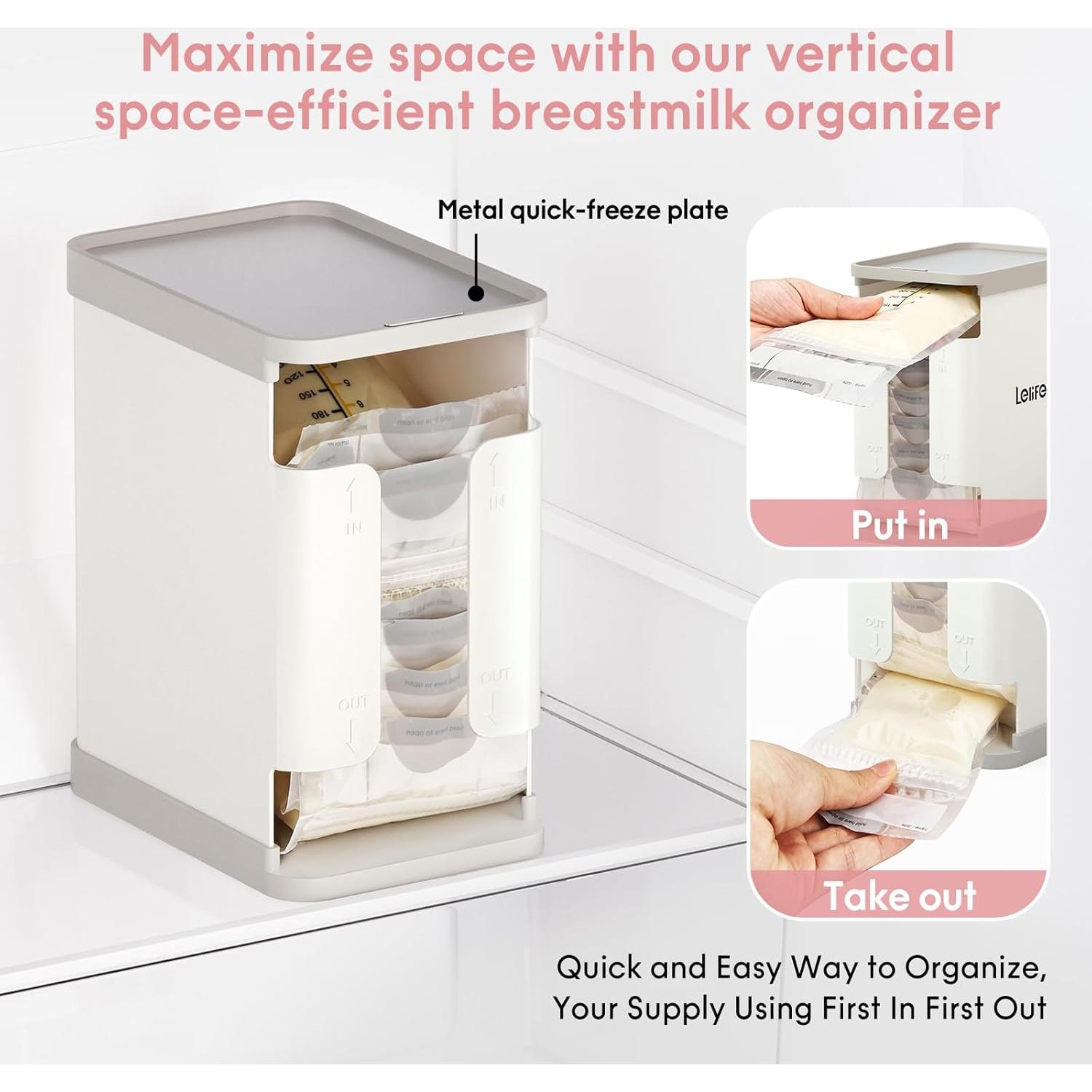 Organizador de Congelador de Leche Materna Lelife Blanco 1700ml