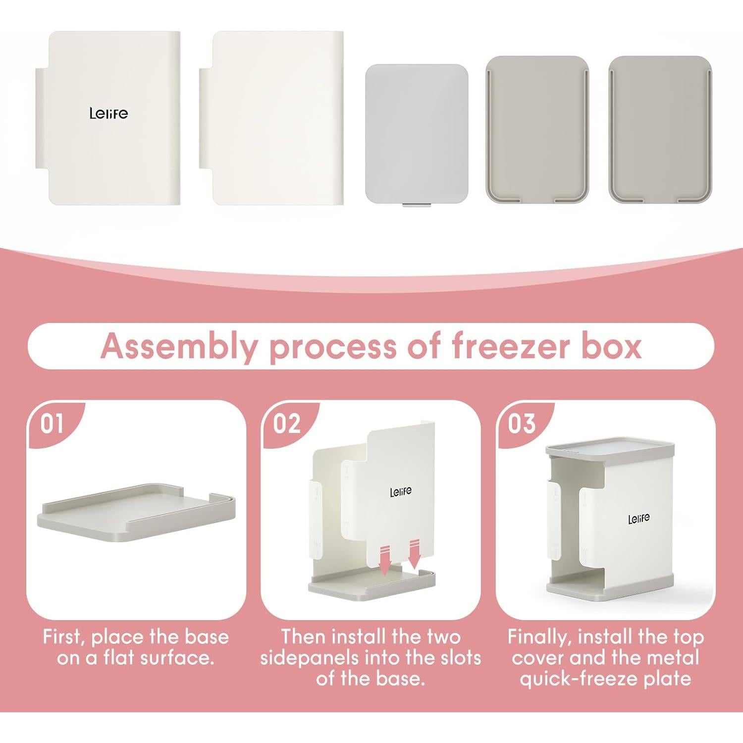 Organizador de Congelador de Leche Materna Lelife Blanco 1700ml