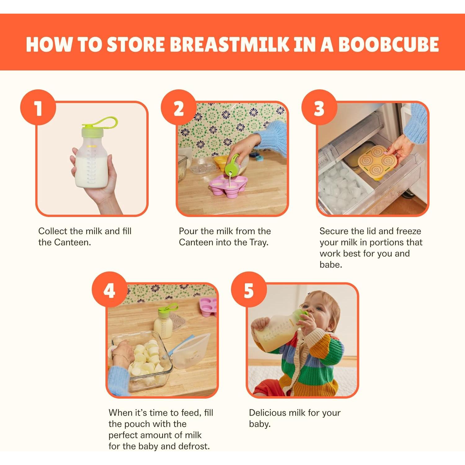 Bandejas Reutilizables para Leche Materna Boobcube 4pcs 236ml