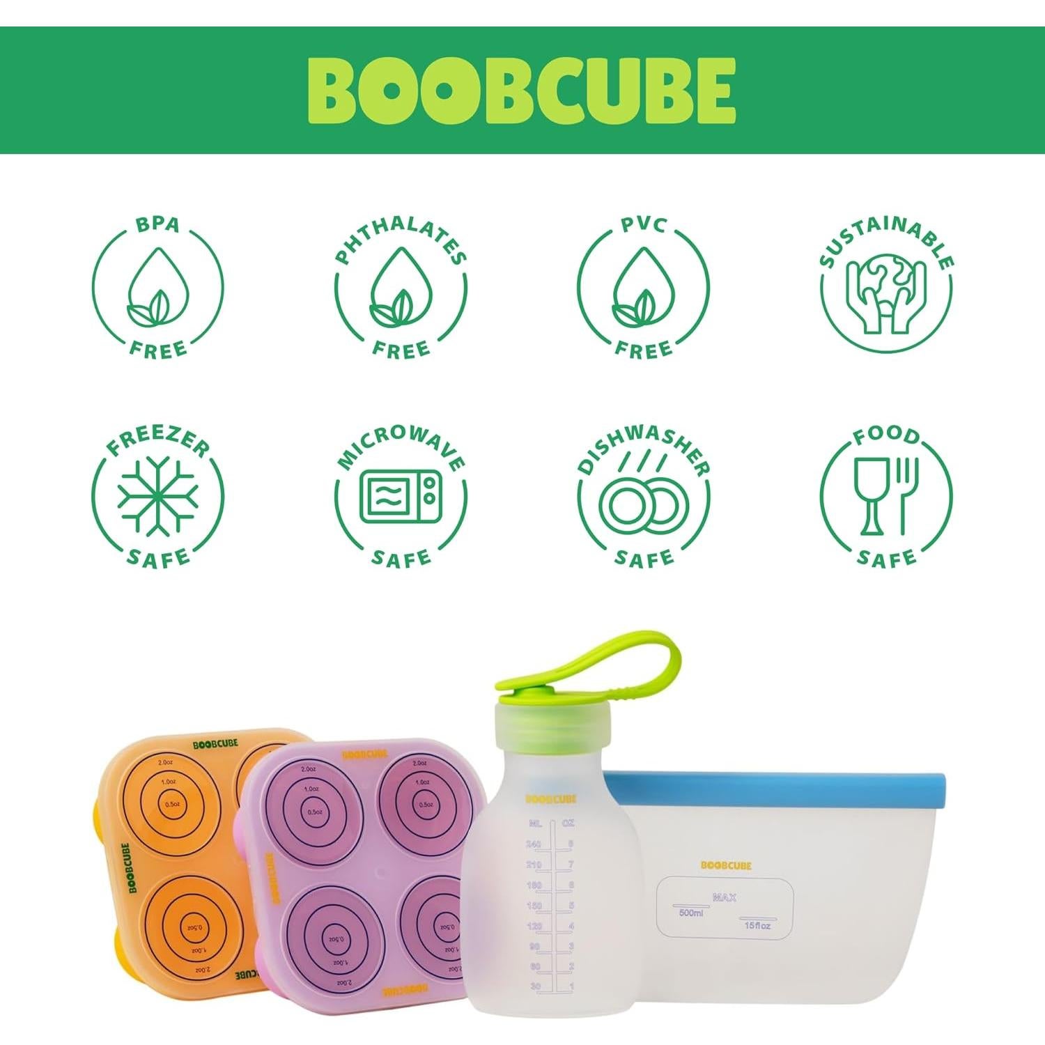 Bandejas Reutilizables para Leche Materna Boobcube 4pcs 236ml