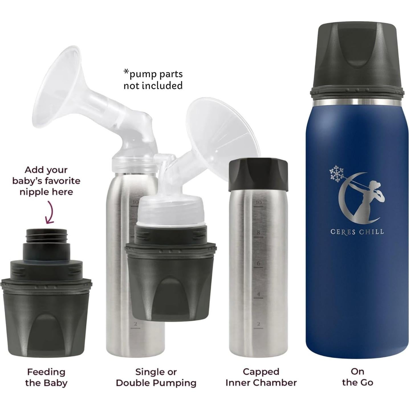 Ceres Chill Enfriador de Leche Materna 1.01 L Azul Marino