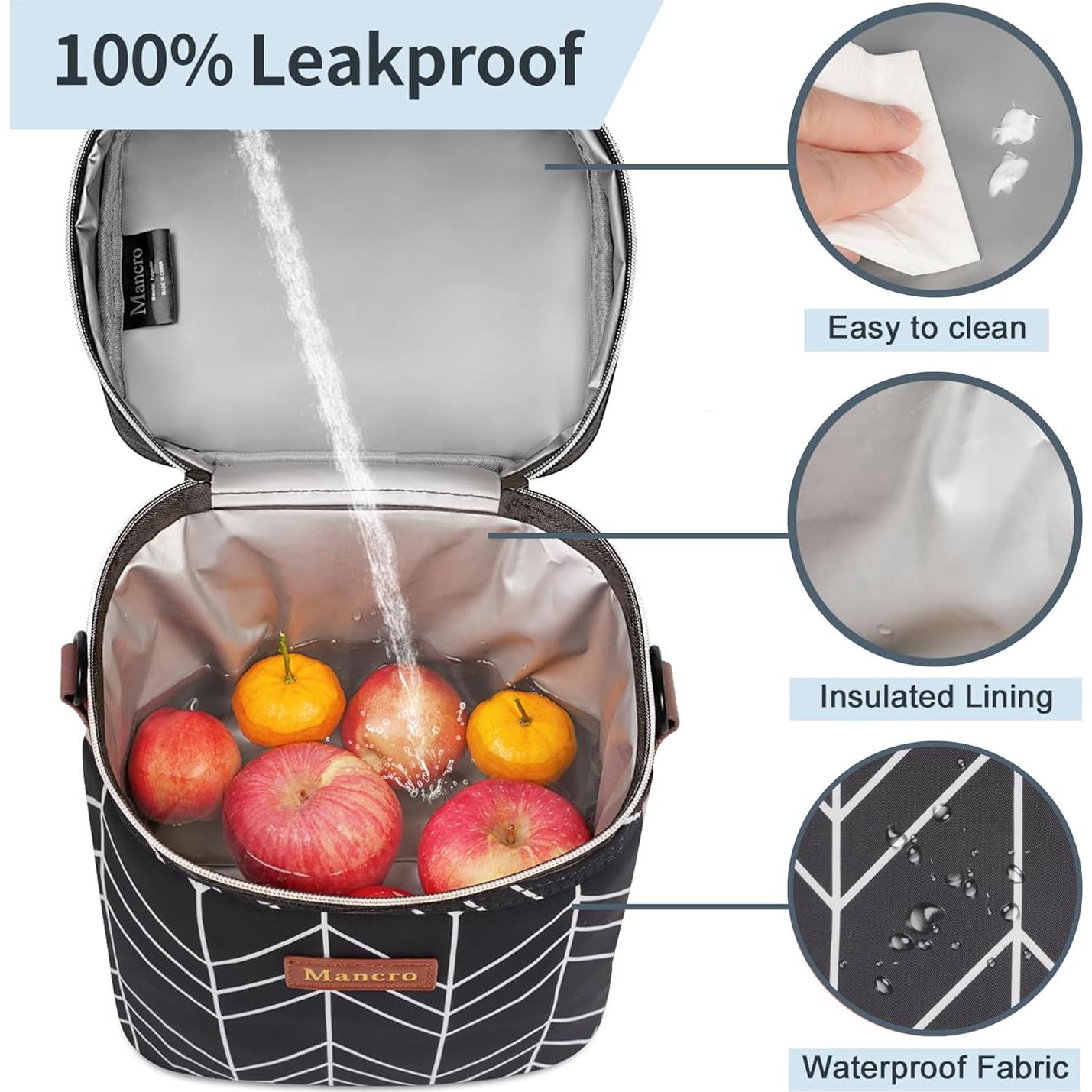 Bolsa Térmica para Leche Materna Mancro - Onda Negra, 4 Biberones