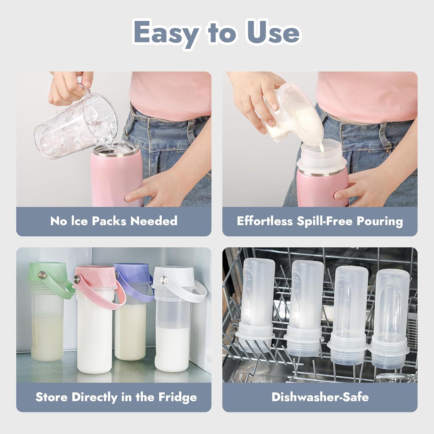 Botella Enfriadora de Leche Materna HEYTRIP 20oz Acero Inoxidable