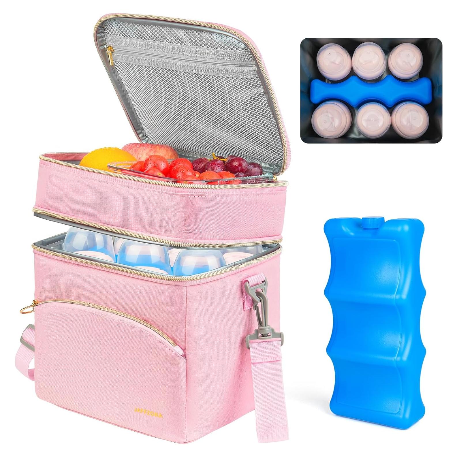 Bolsa Térmica Jaffzora para Leche Materna Rosa 6 Biberones