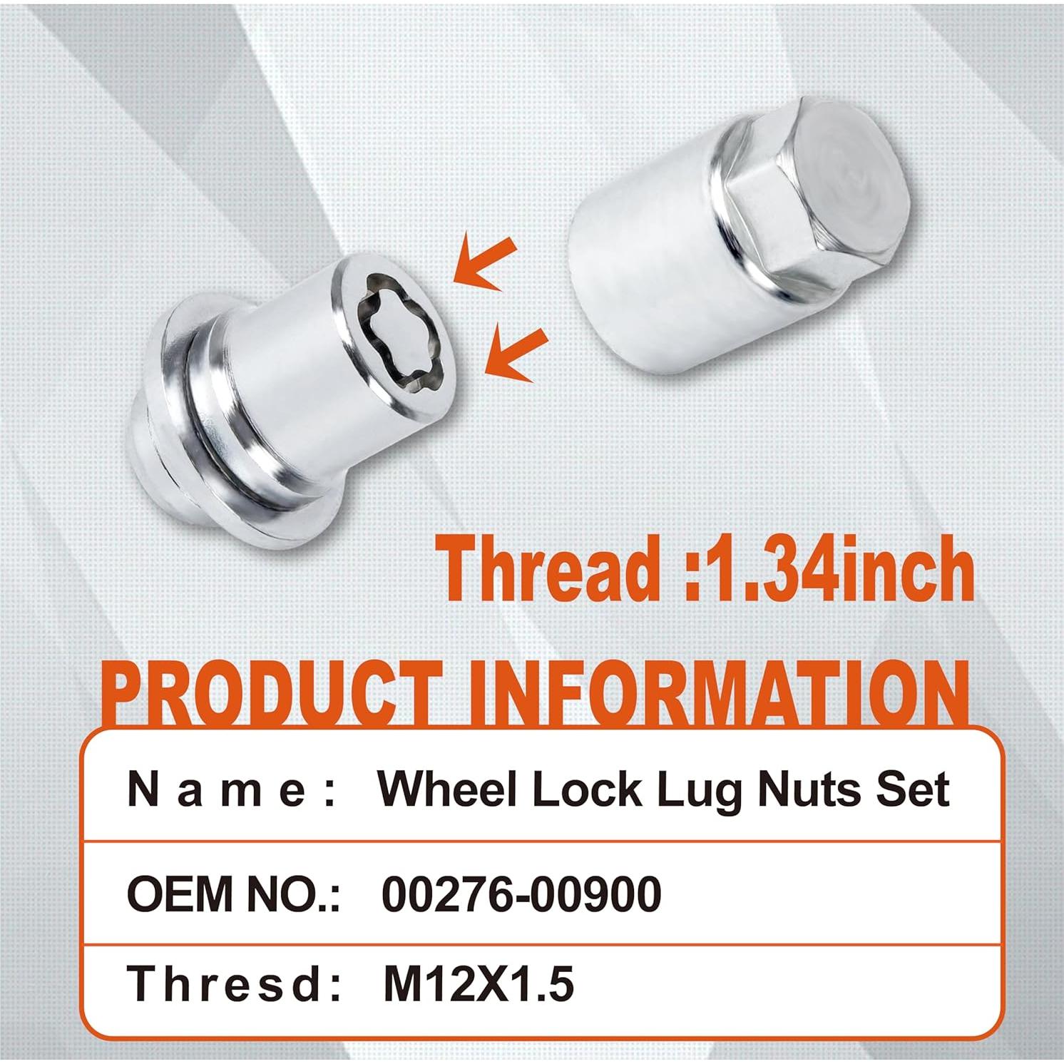 Juego de Tuercas de Bloqueo de Rueda Antirrobo DPHXF M12x1.5