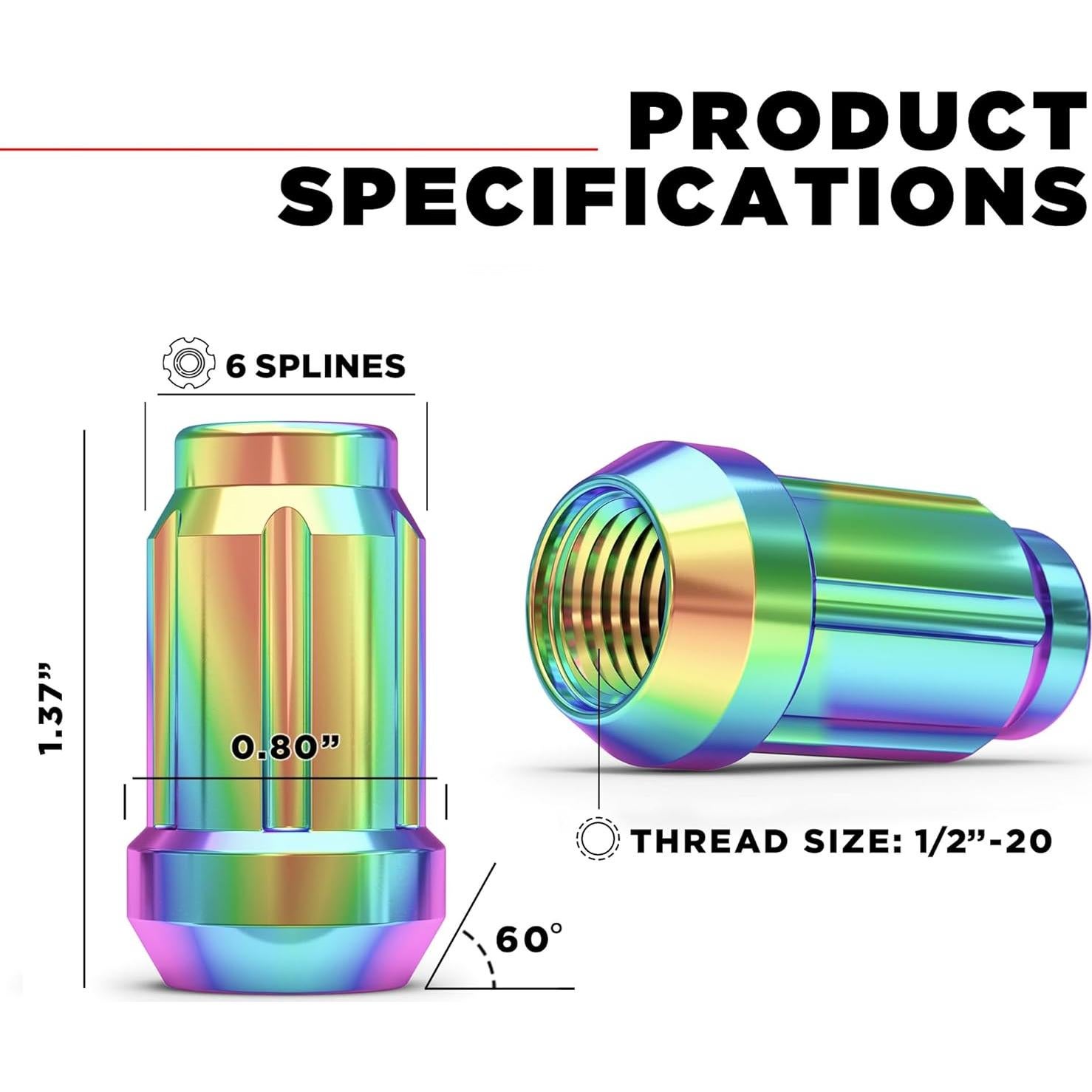 Tuercas de Lazo Caballero Blanco 3804NEO-20AM Neo Cromo 20 Pzas