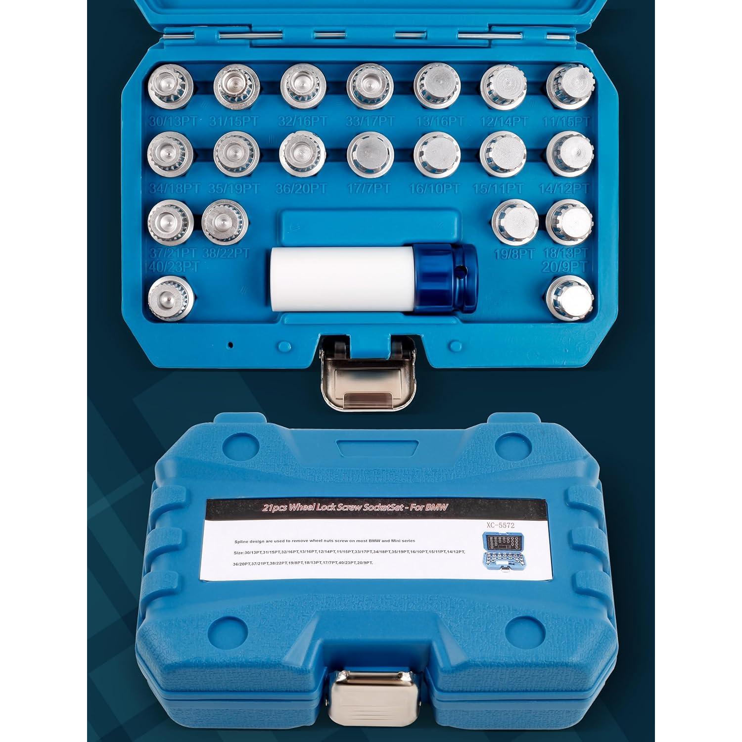 Kit de Eliminación de Bloqueo de Rueda Ntoauto 21 Piezas 12.7mm