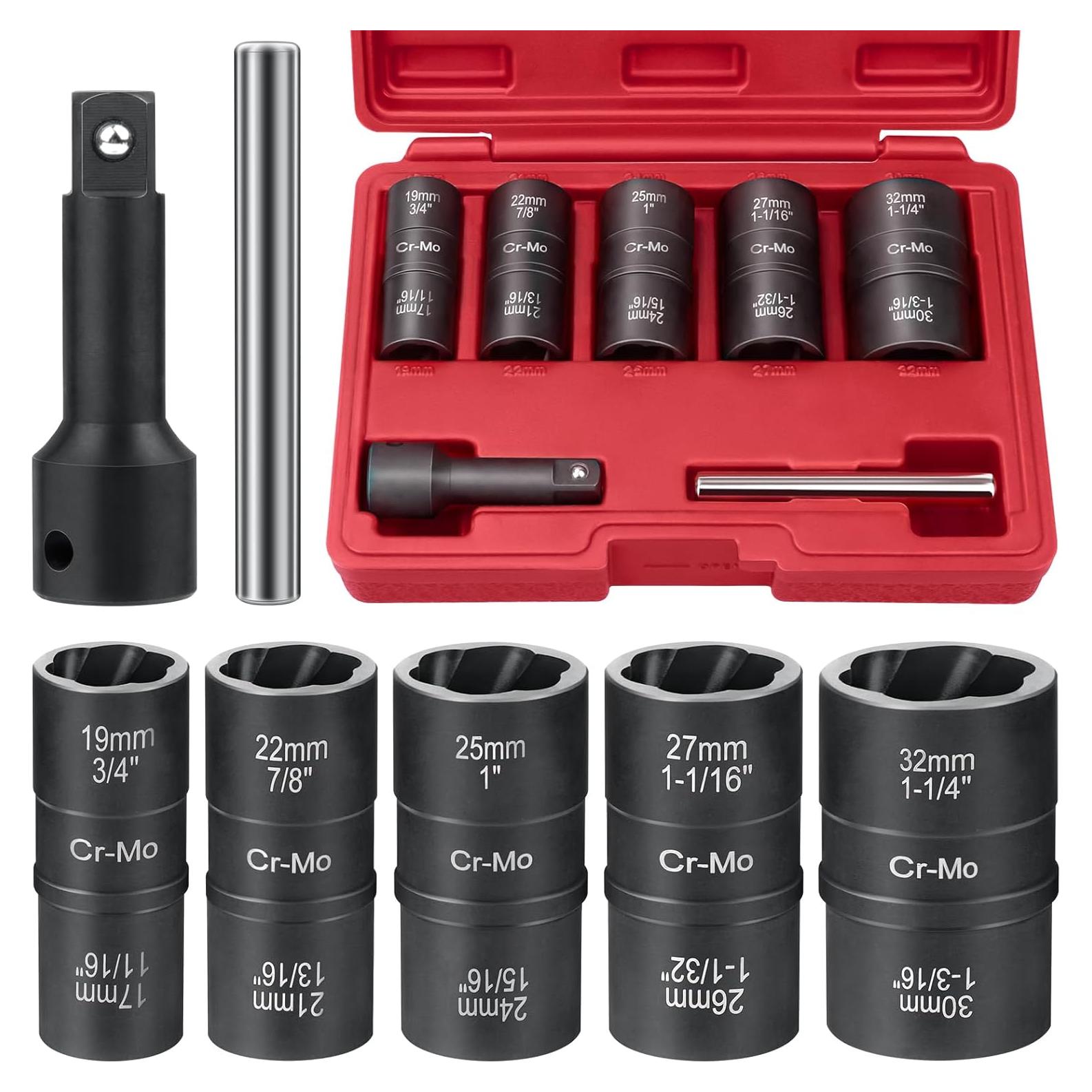 Juego de 7 Piezas Extractor de Tuercas QIFITOOL - Acero Cr-Mo