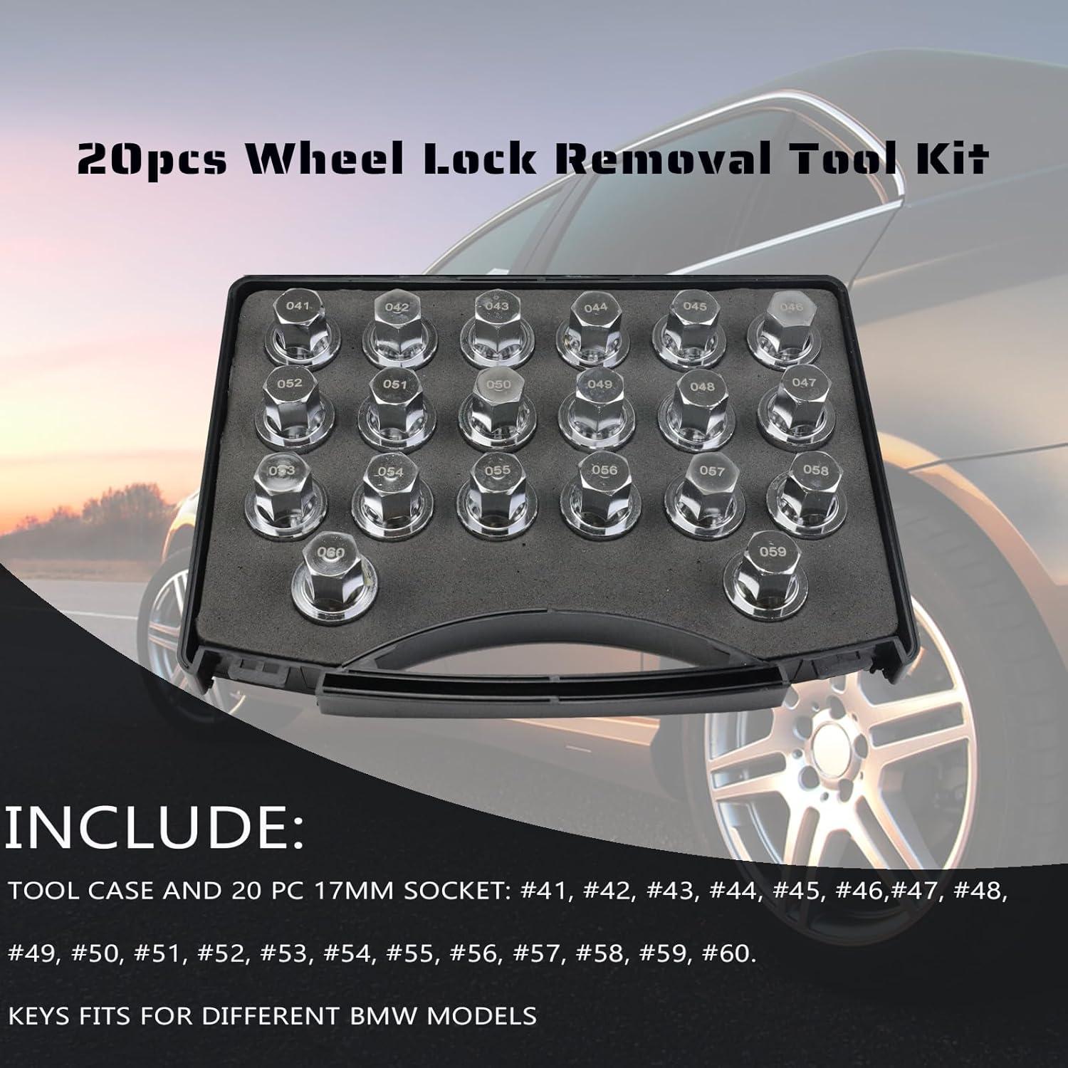 Juego de Herramientas de Remoción de Bloqueo de Ruedas 20 Pzas KGGMGUG