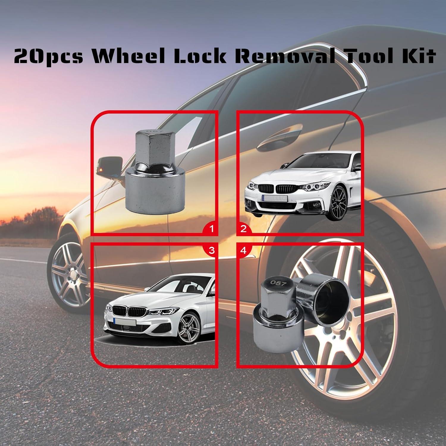 Juego de Herramientas de Remoción de Bloqueo de Ruedas 20 Pzas KGGMGUG