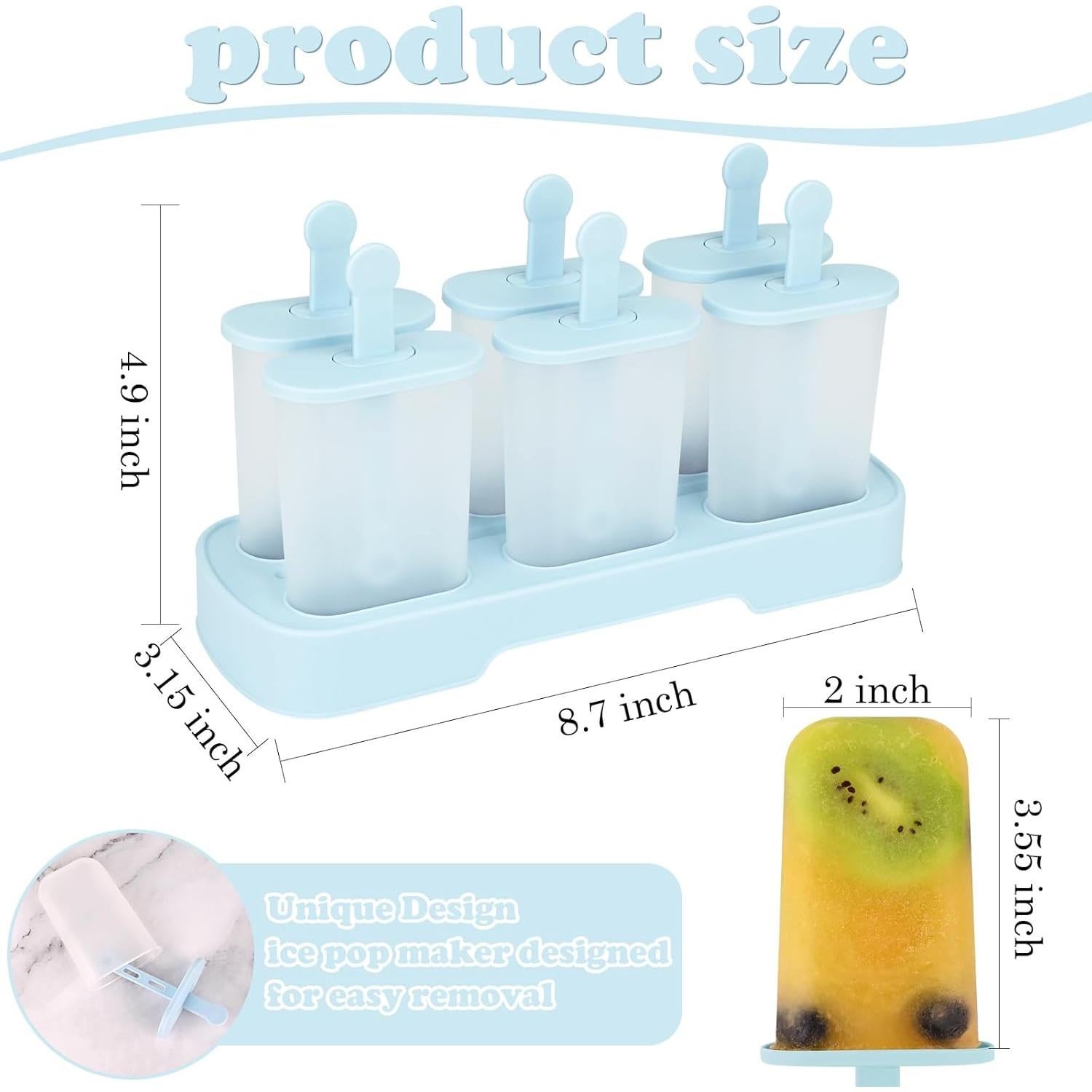 Moldes para Paletas WMKGG 6 PCS Azul con Palitos y Base