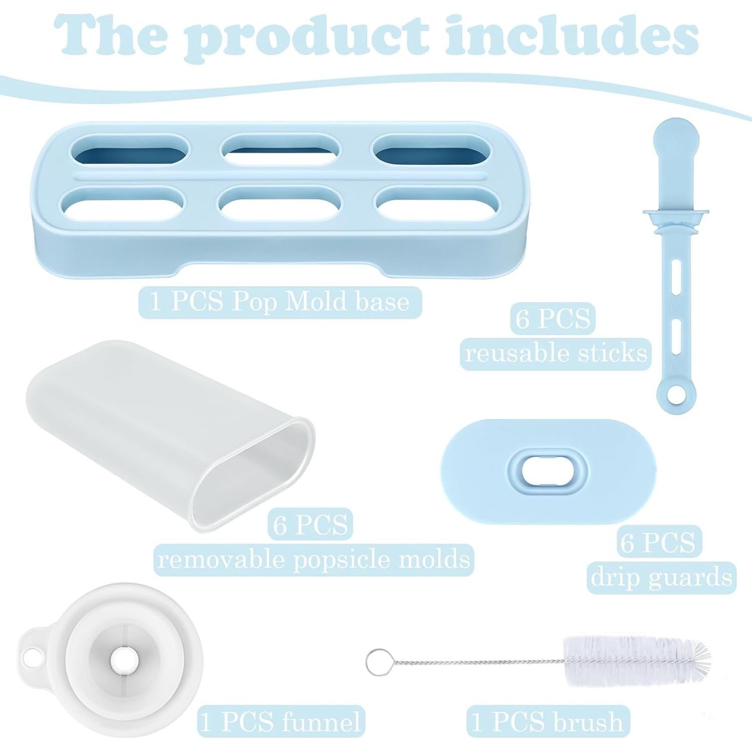 Moldes para Paletas WMKGG 6 PCS Azul con Palitos y Base