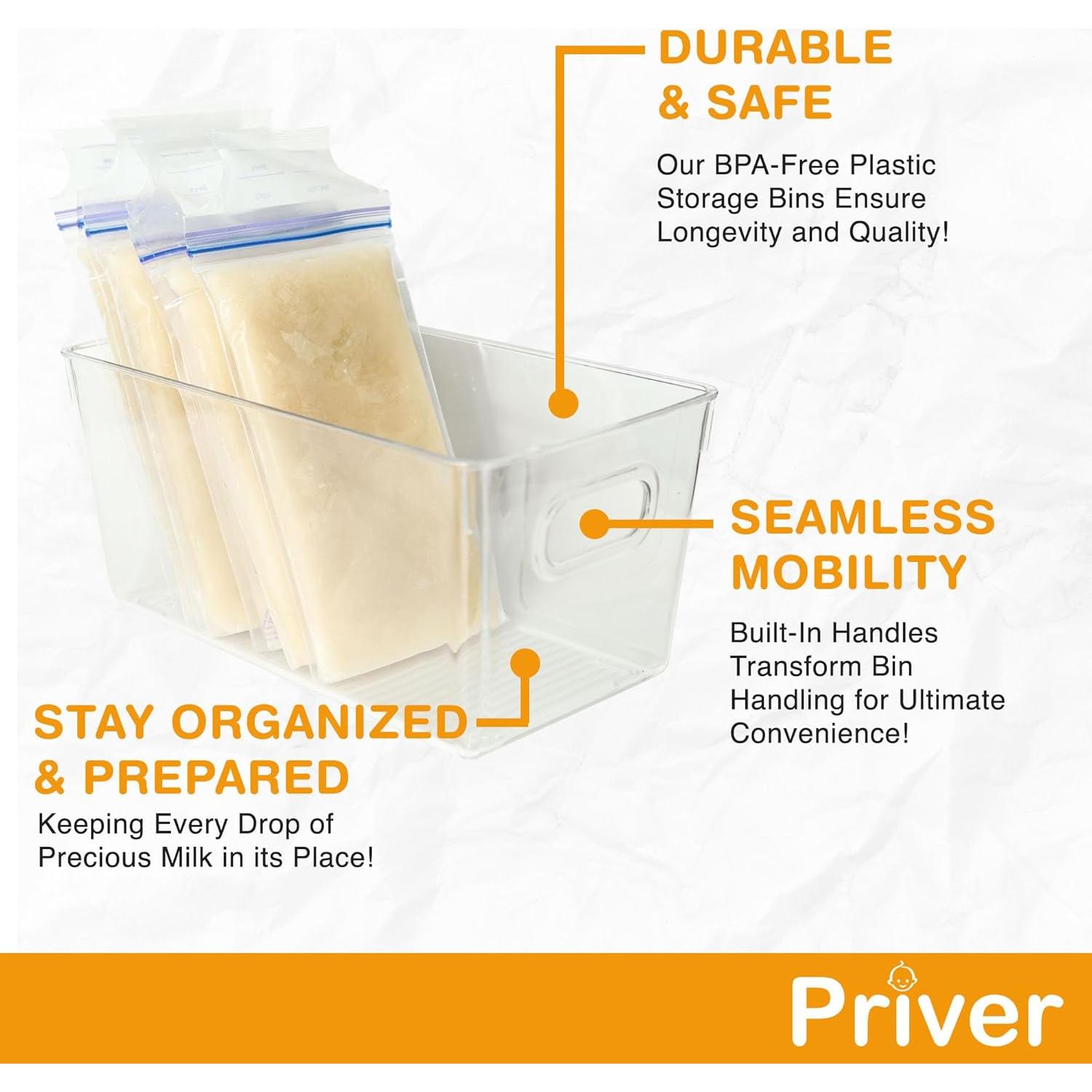 Contenedores de Almacenamiento de Leche Materna Priver - 2 Paquetes