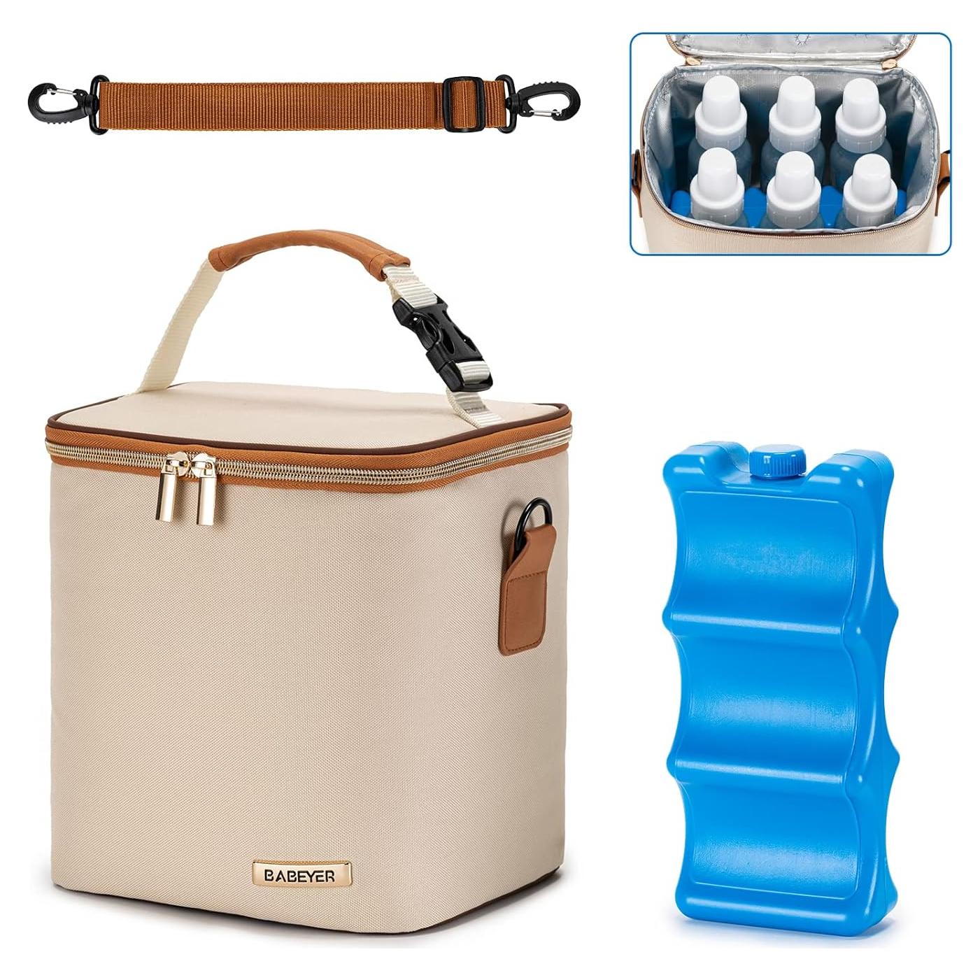 Bolsa de Enfriamiento BABEYER para 6 Biberones 266 ml Crema