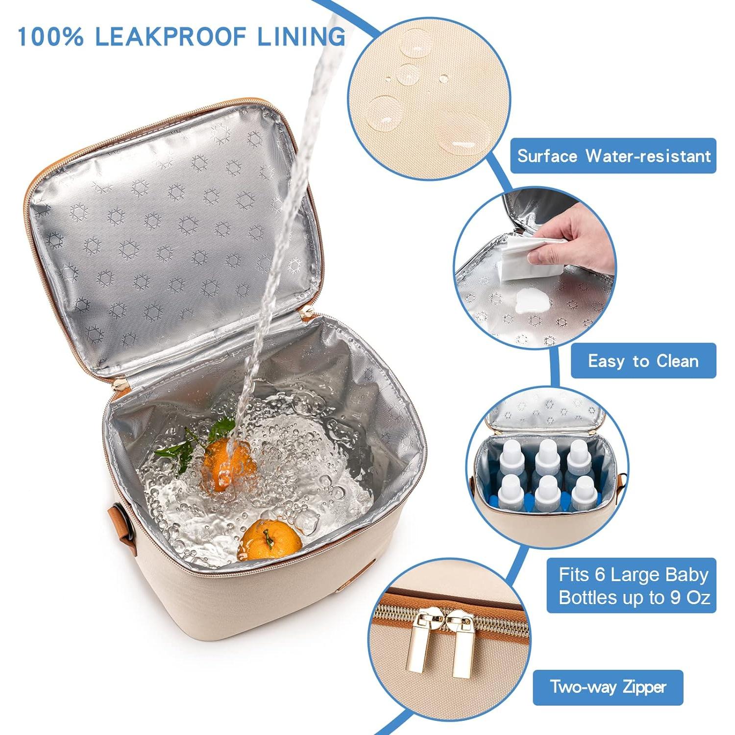 Bolsa de Enfriamiento BABEYER para 6 Biberones 266 ml Crema