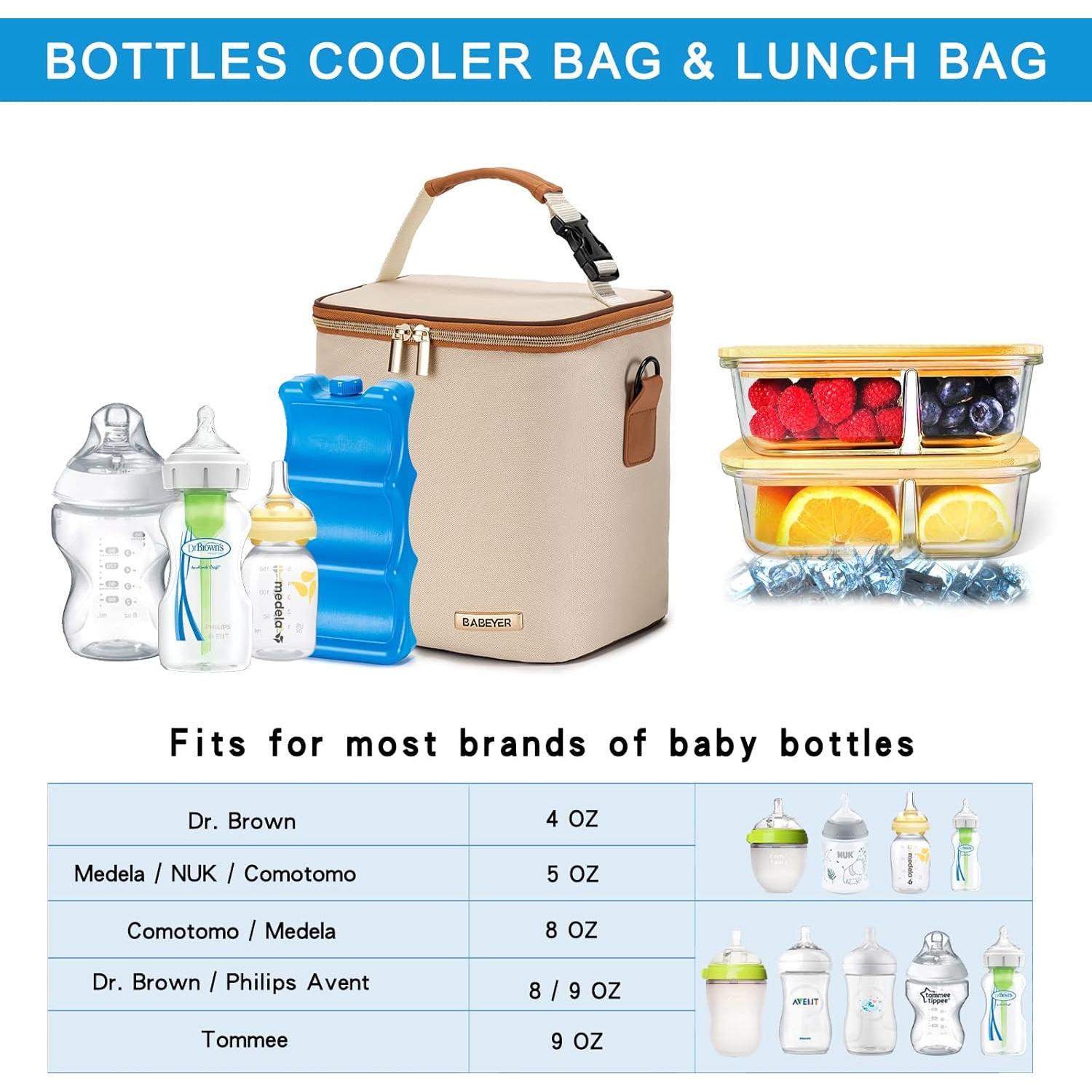 Bolsa de Enfriamiento BABEYER para 6 Biberones 266 ml Crema