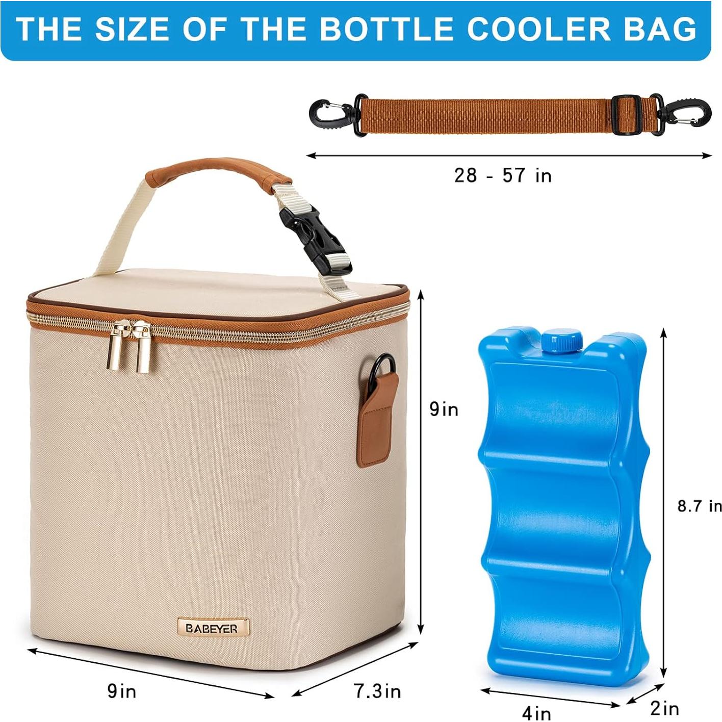 Bolsa de Enfriamiento BABEYER para 6 Biberones 266 ml Crema