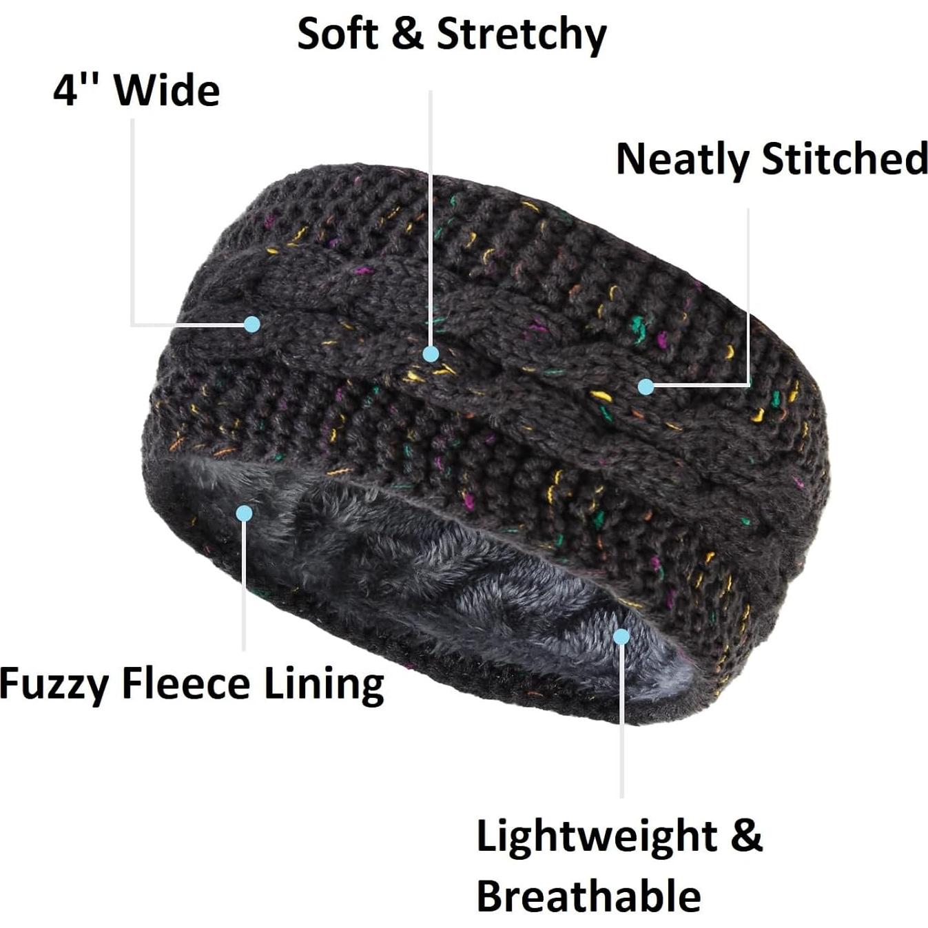 Diademas de Invierno Huachi para Mujeres - Forro Polar, 3 Colores