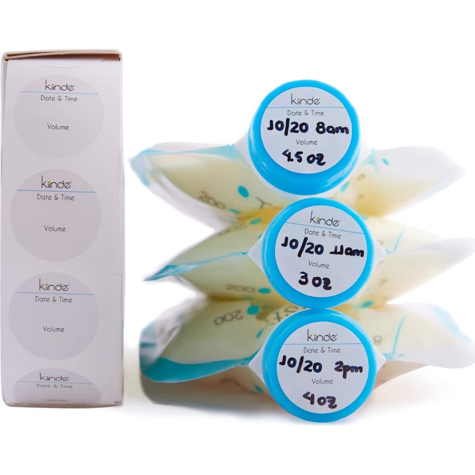 Etiquetas Adhesivas Kiinde Twist Cap para Leche Materna - 250 Unidades